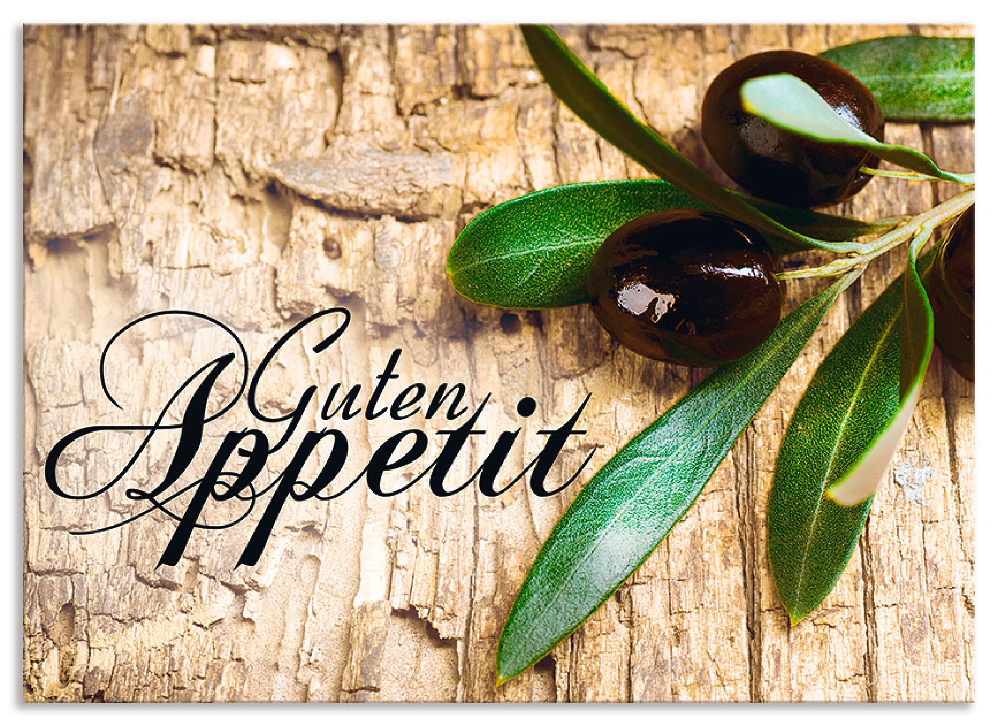 Image of Artland Küchenrückwand "Oliven Guten Appetit" Alu Spritzschutz mit Klebeband, einfache Montage