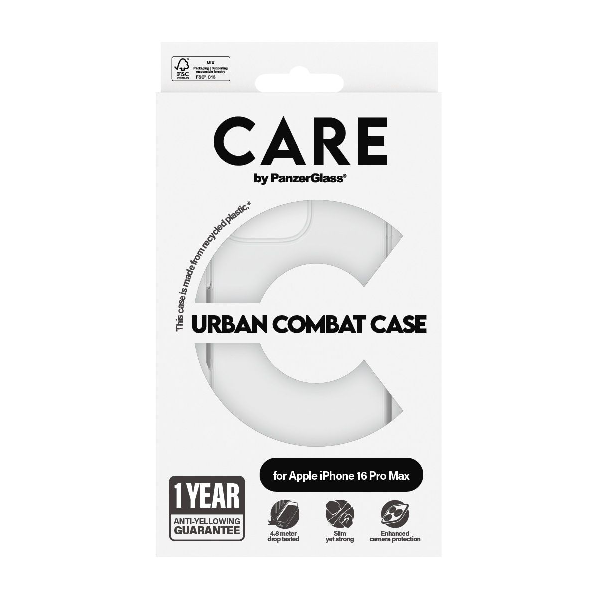 CARE by PanzerGlass Handyhülle »Urban Combat Case für Apple iPhone 16 Pro Max« Smartphones Backcover, Schutzhülle, Handyschutzhülle, Case, Schutzcase, stossfest