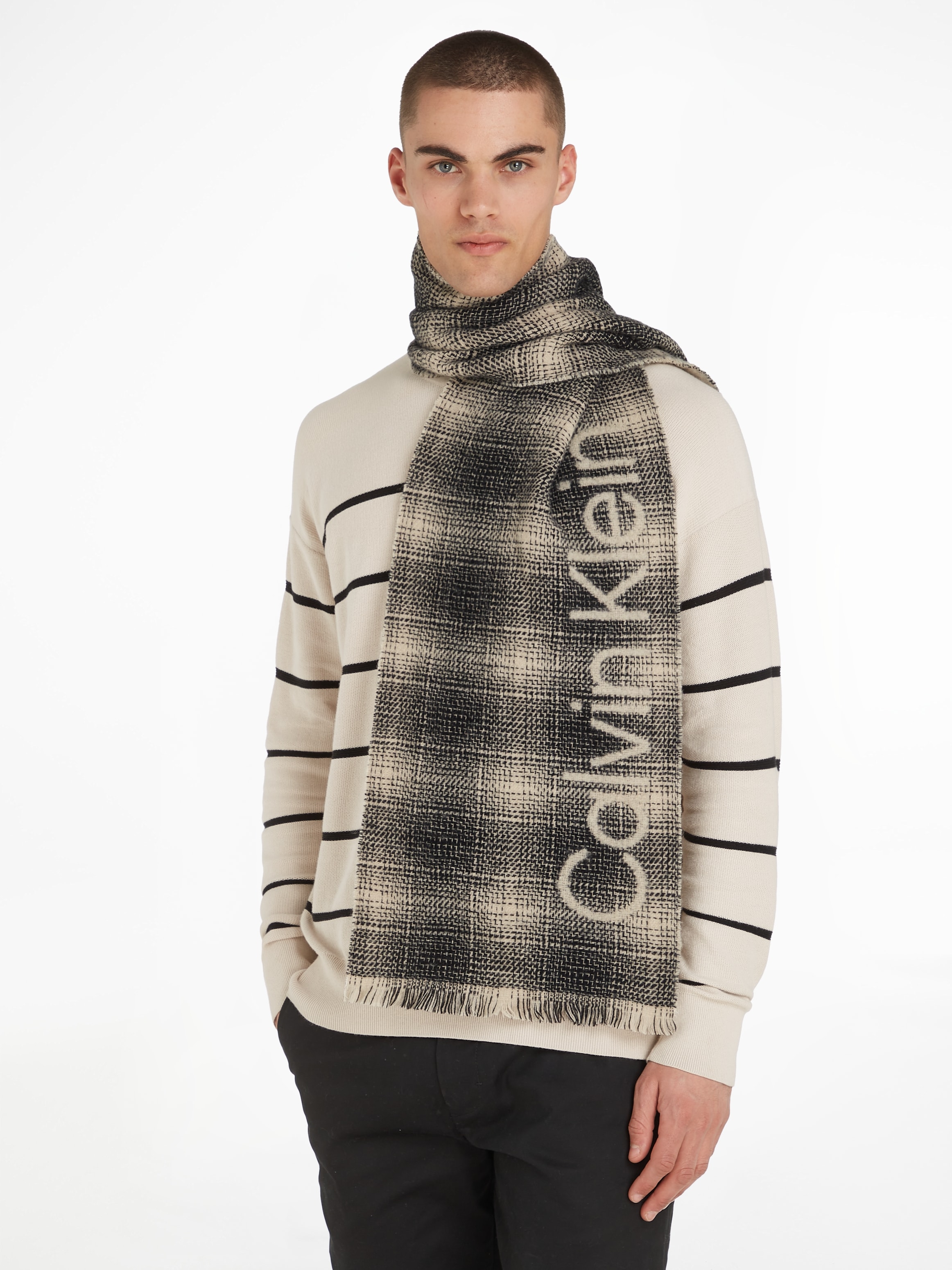 Calvin Klein Schal »CHECK SCARF«, mit Fransen versandkostenfrei auf