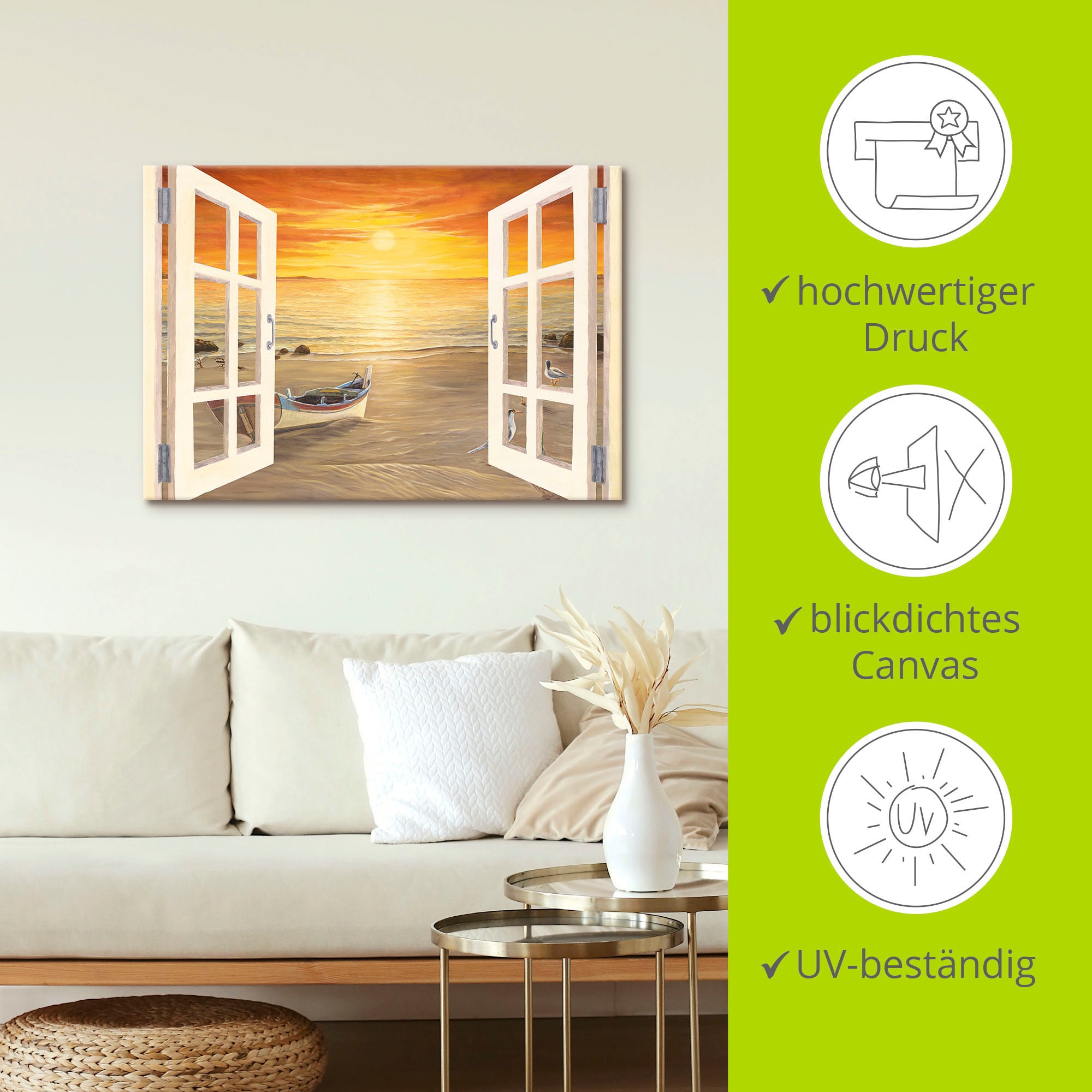 Artland Tableau sur toile »Möwen« 1 cuis tlg. auf Holzrahmen gespannt