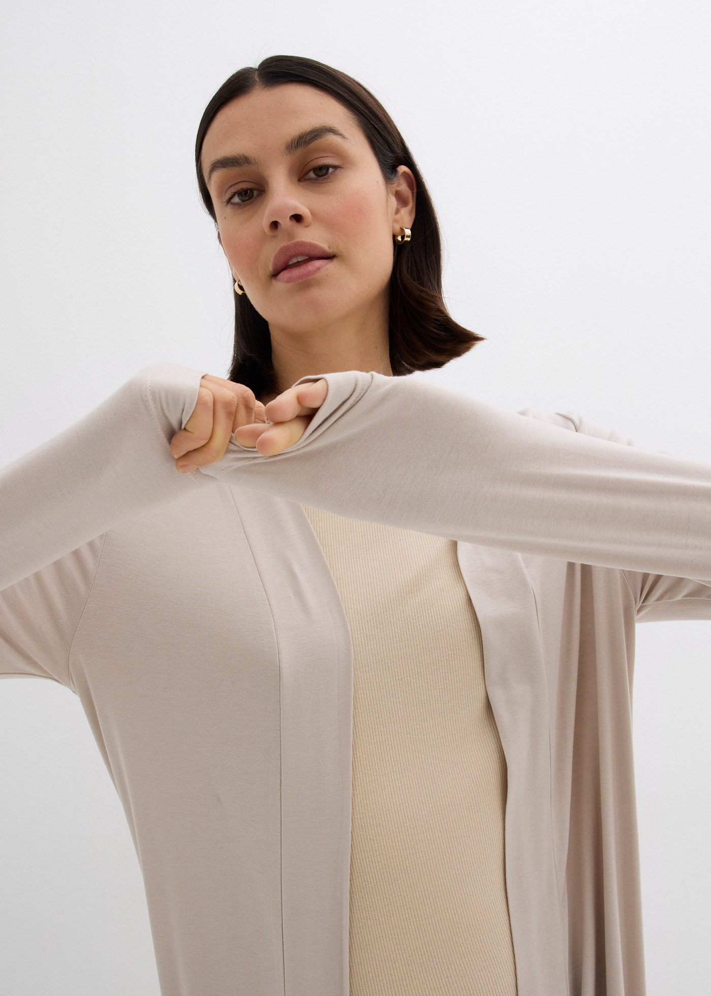 bonprix Shirtjacke gerade Passform, offene Schnittform ohne Verschluss