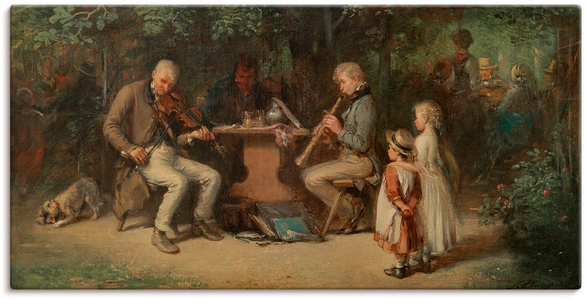 Image of Artland Wandbild »Musikanten im Wirtshausgarten«, Bilder von Berufen, (1 St.), in vielen Grössen & Produktarten - Alubild / Outdoorbild für den Aussenbereich, Leinwandbild, Poster, Wandaufkleber / Wandtattoo auch für Badezimmer geeignet bei Ackermann Vers