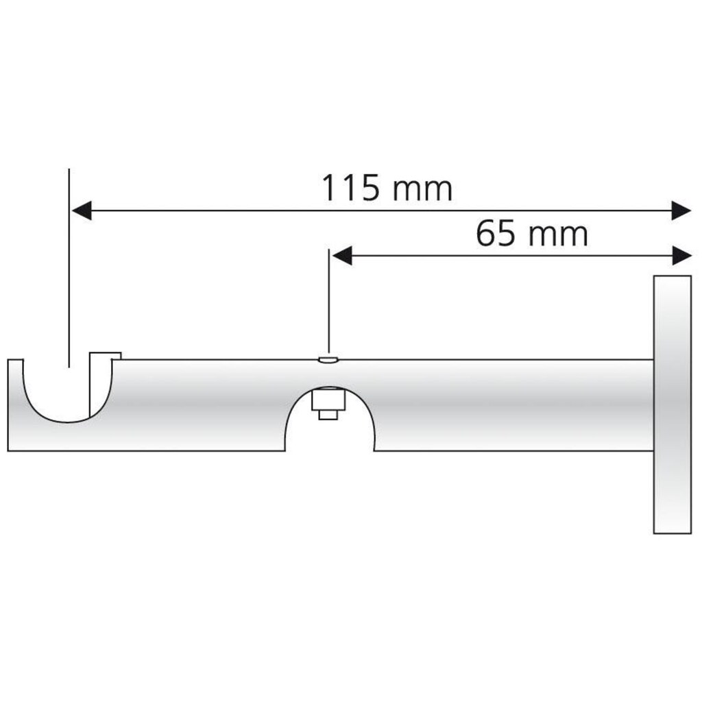 Liedeco Kombiträger, (1 St.), für Gardinenstangen Ø 16 mm