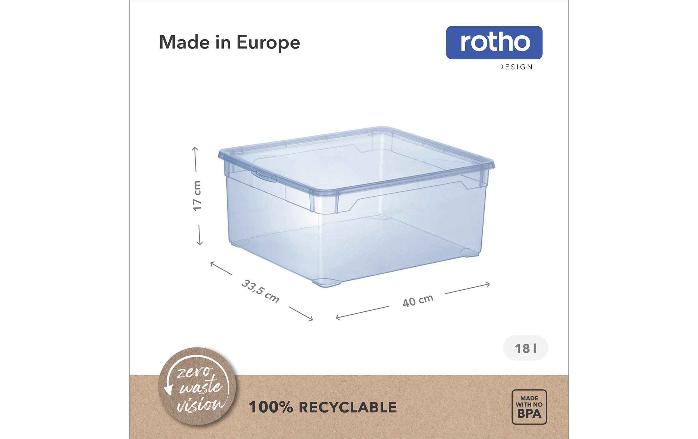 ROTHO Aufbewahrungsbox »Aufbewahrungsbox Clearbox 18 l, 4 Stück«