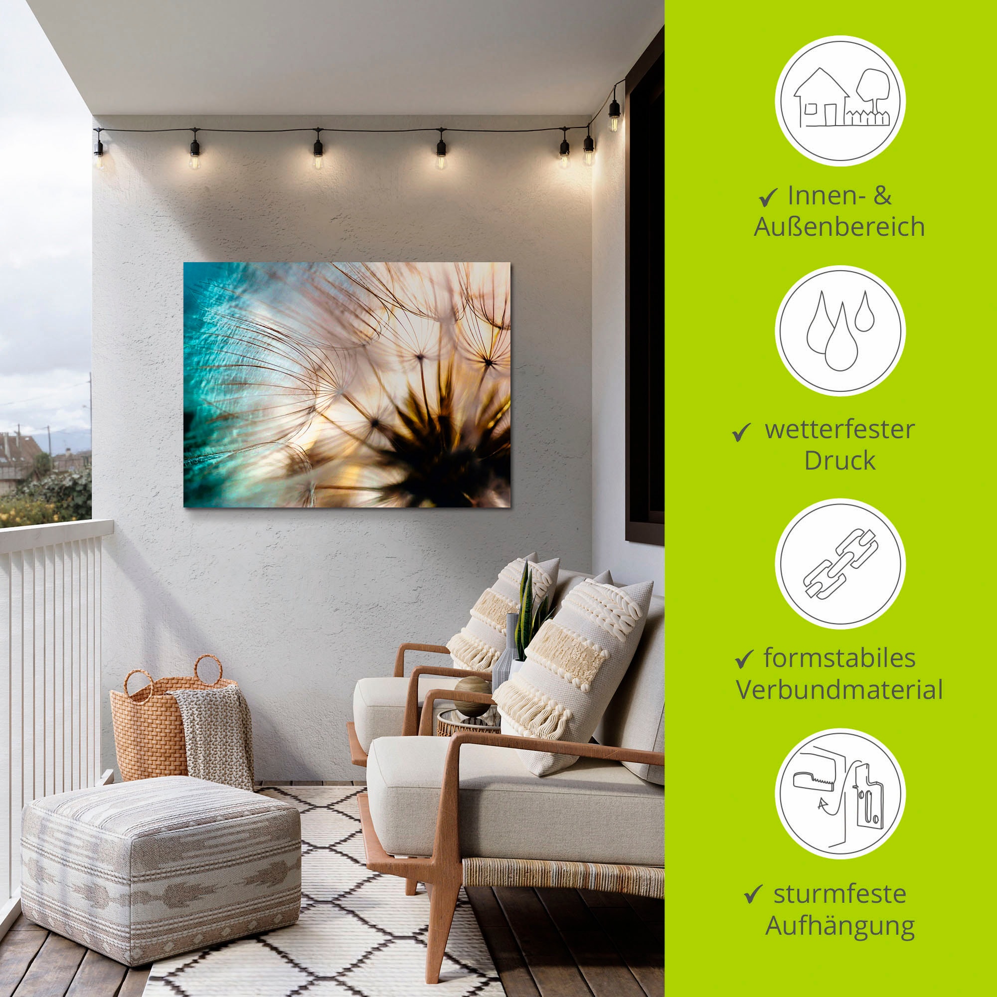 Artland Wandbild »Pusteblume Makro abstrakt« Blumen 1 Stk. tlg. als Alubild, Leinwandbild in verschied. Grössen