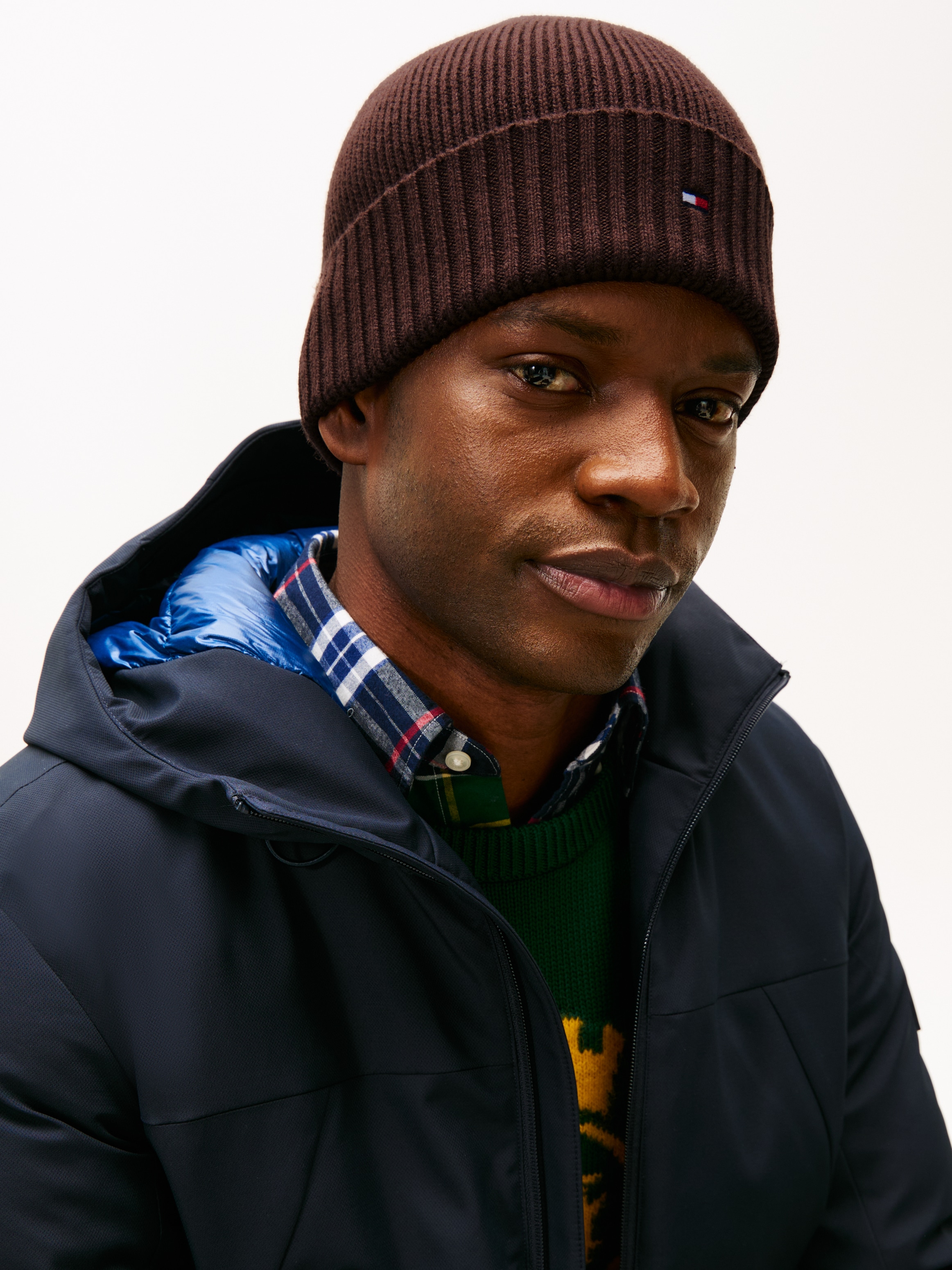 Tommy Hilfiger Strickmütze »TH FLAG PIMA COTTON BEANIE«, mit Logostickerei