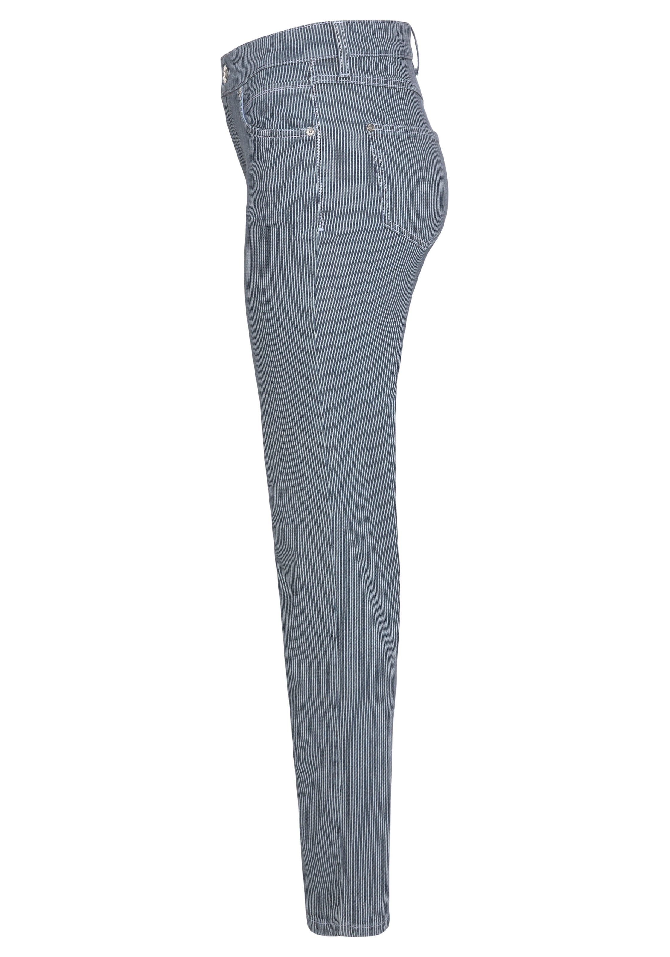 ♕ MAC Straight-Jeans »Melanie Stripe«, Figurbetonter femininer Schnitt  versandkostenfrei bestellen | Stretchjeans