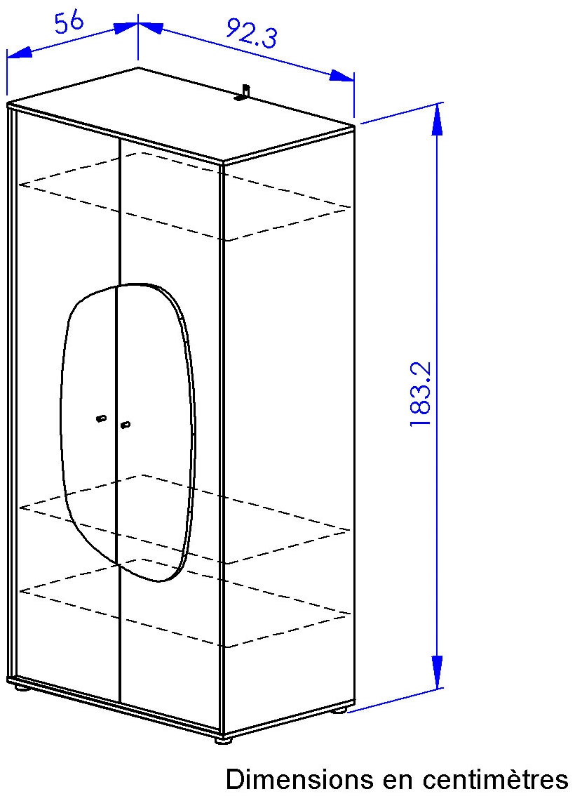 Gami Armoires à vêtements »BASILE Kleiderschrank 2 Türen« Praktischer Schrank mit viel Stauraum