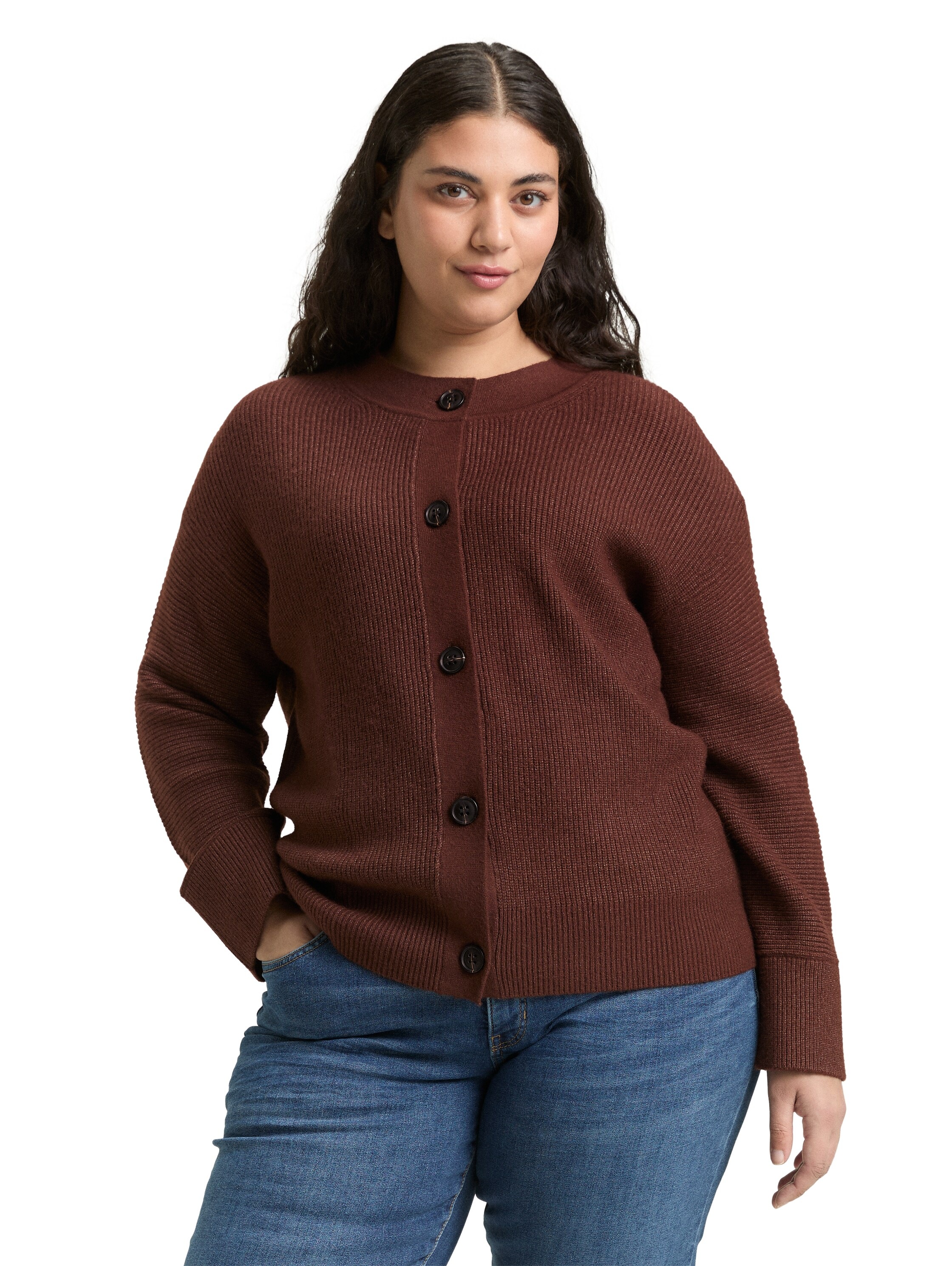 Image of TOM TAILOR PLUS Cardigan mit Rippbündchen