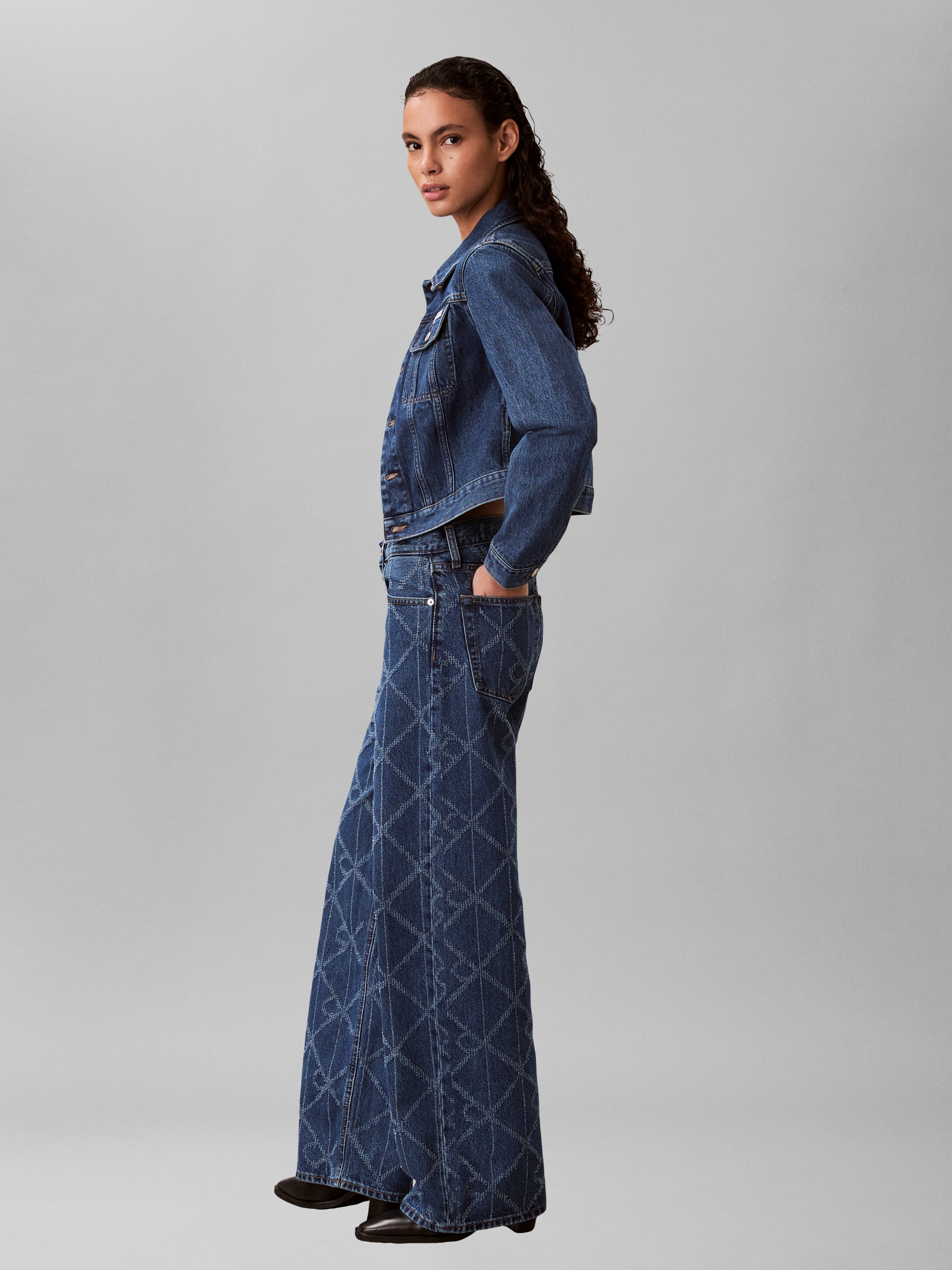 Calvin Klein Jeans Veste en jean ohne Kapuze Regular fit mit Umlegekragen