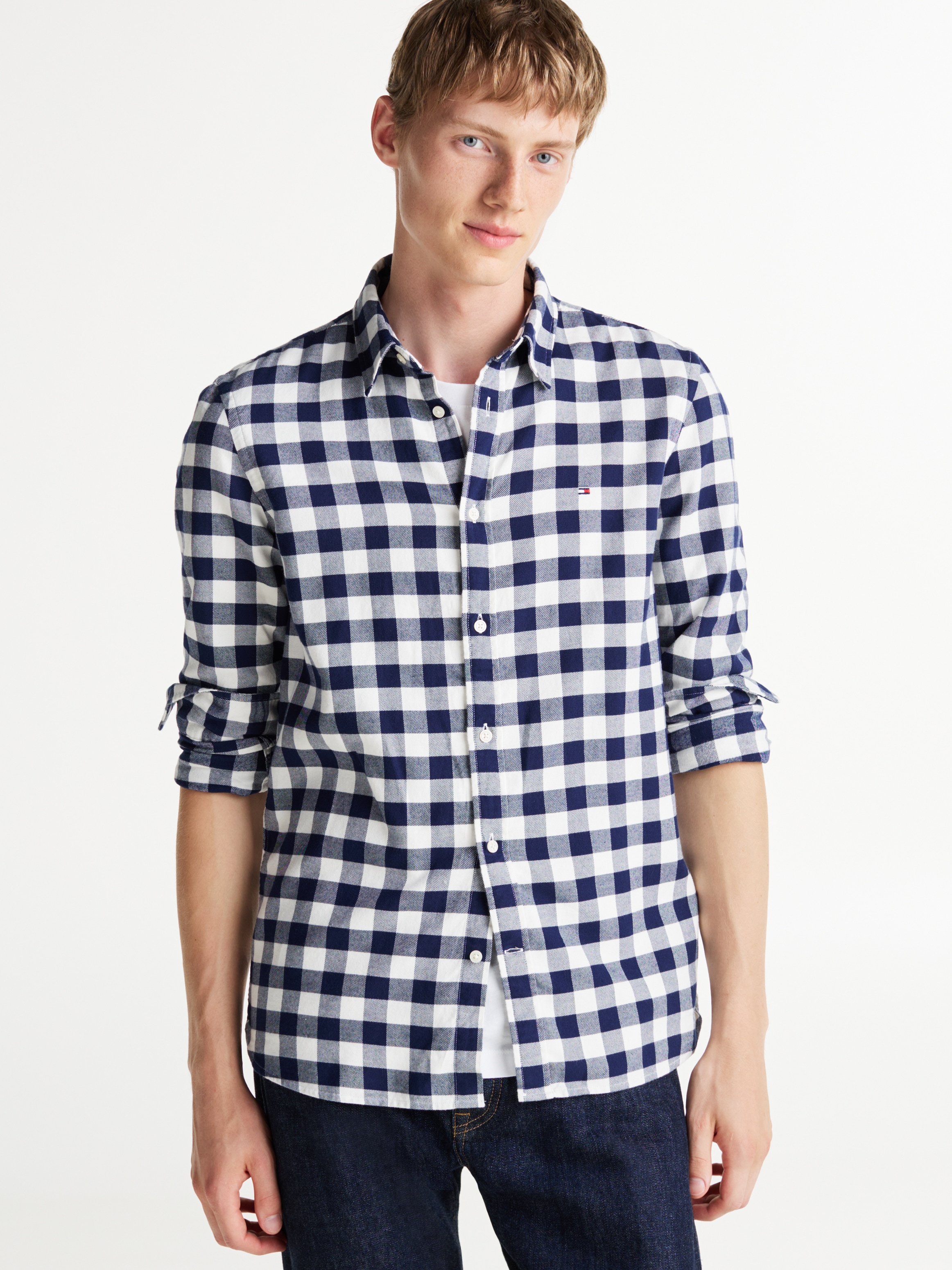 Image of Tommy Hilfiger Langarmhemd "BRUSHED GINGHAM Slim Fit SHIRT" modisch kariert