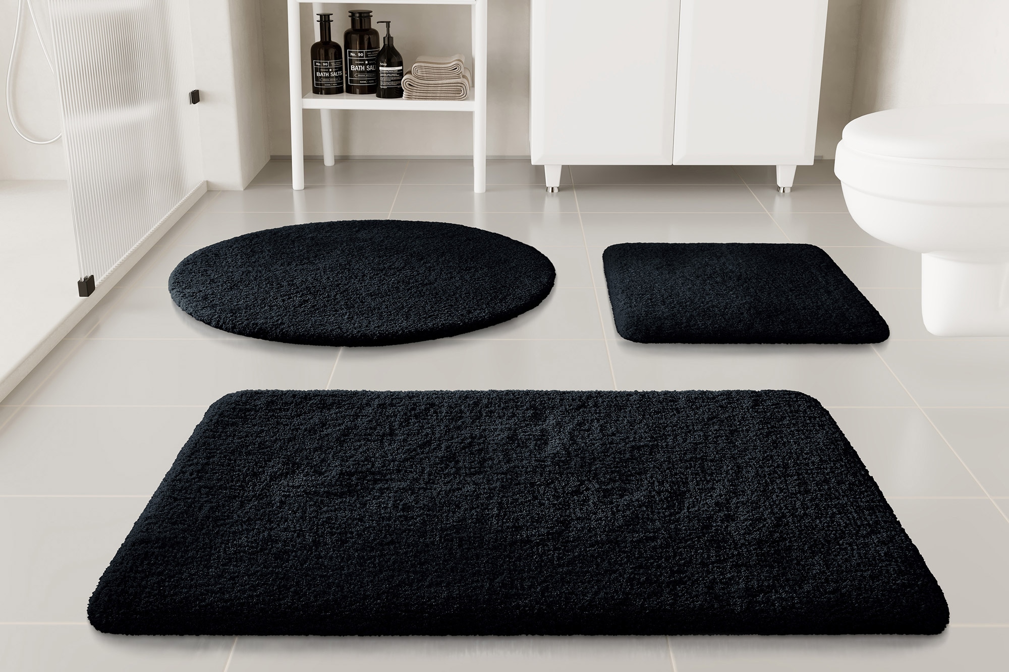GOODproduct Badematte »Kaarin« Höhe 30 mm rutschhemmend beschichtet schnell trocknend Badteppich, getuftet, flauschig, hochflor, grosse Farbauswahl