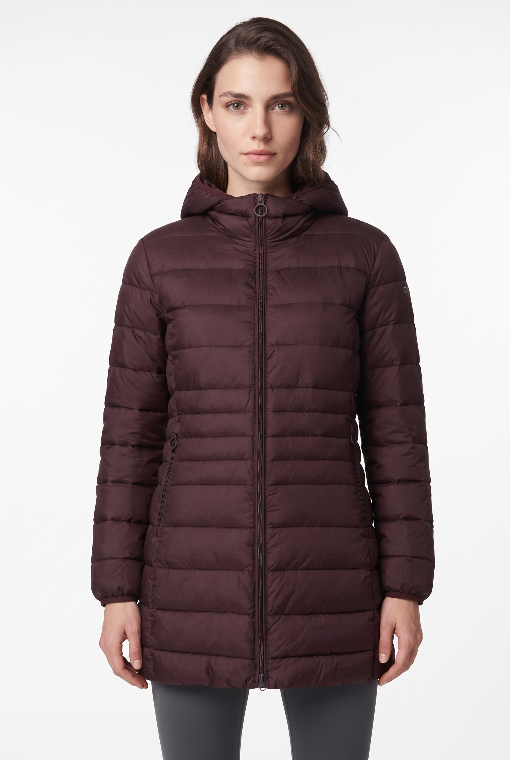 Image of CMP Steppmantel "WOMAN PARKA ZIP HOOD" mit abnehmbarer Kapuze, sportlicher Stil, aus Nylon und Polyester