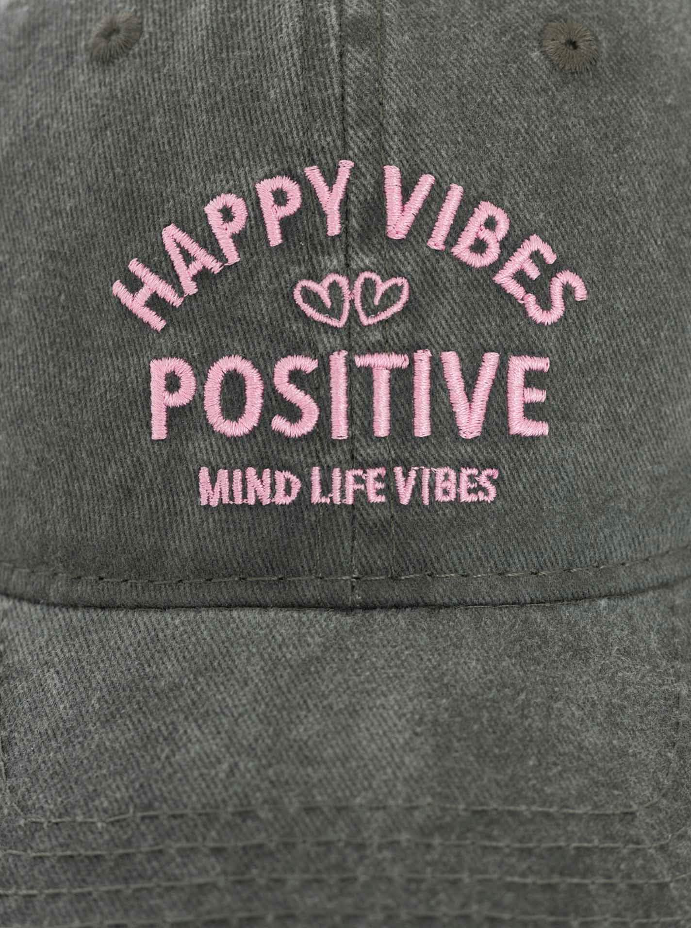 Zwillingsherz Casquette de baseball »"Happy Vibes"« modernen Vintage-Look, Stickerei