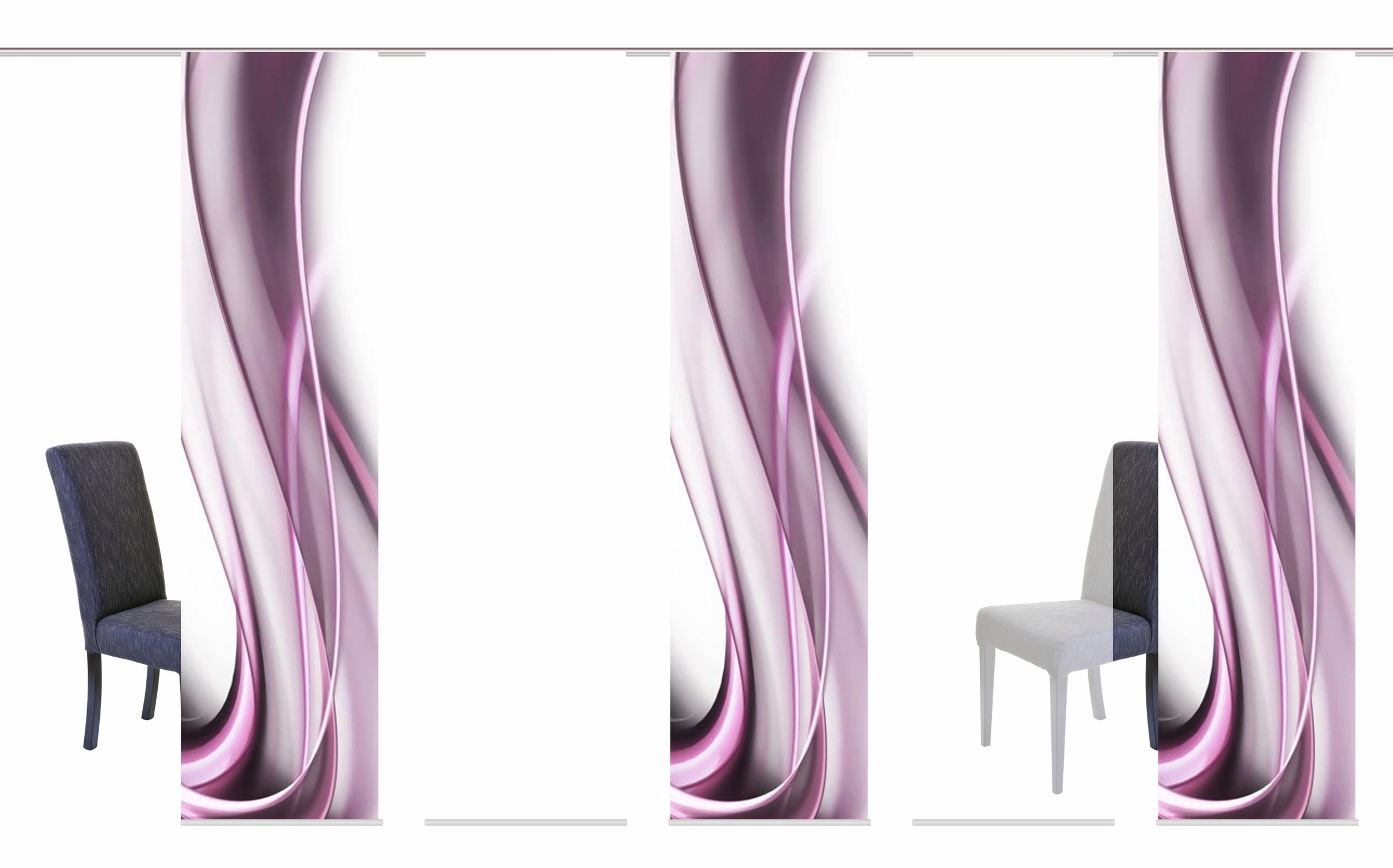 HOME WOHNIDEEN Schiebegardine »ONDAR« Klettband 5 Stk. tlg. HxB: 245x60, inkl. Befestigungszubehör