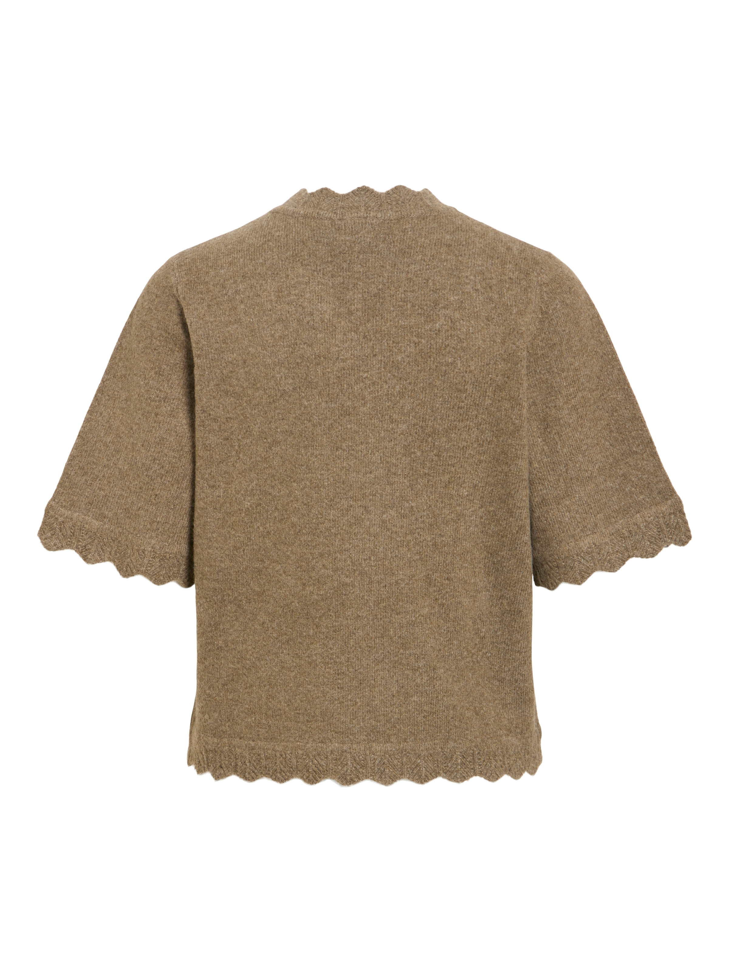 Vila Pull à manches courtes »VINIKOLINA O-NECK 2/4 KNIT TOP - NOOS« mélange de matériaux, coupe normale