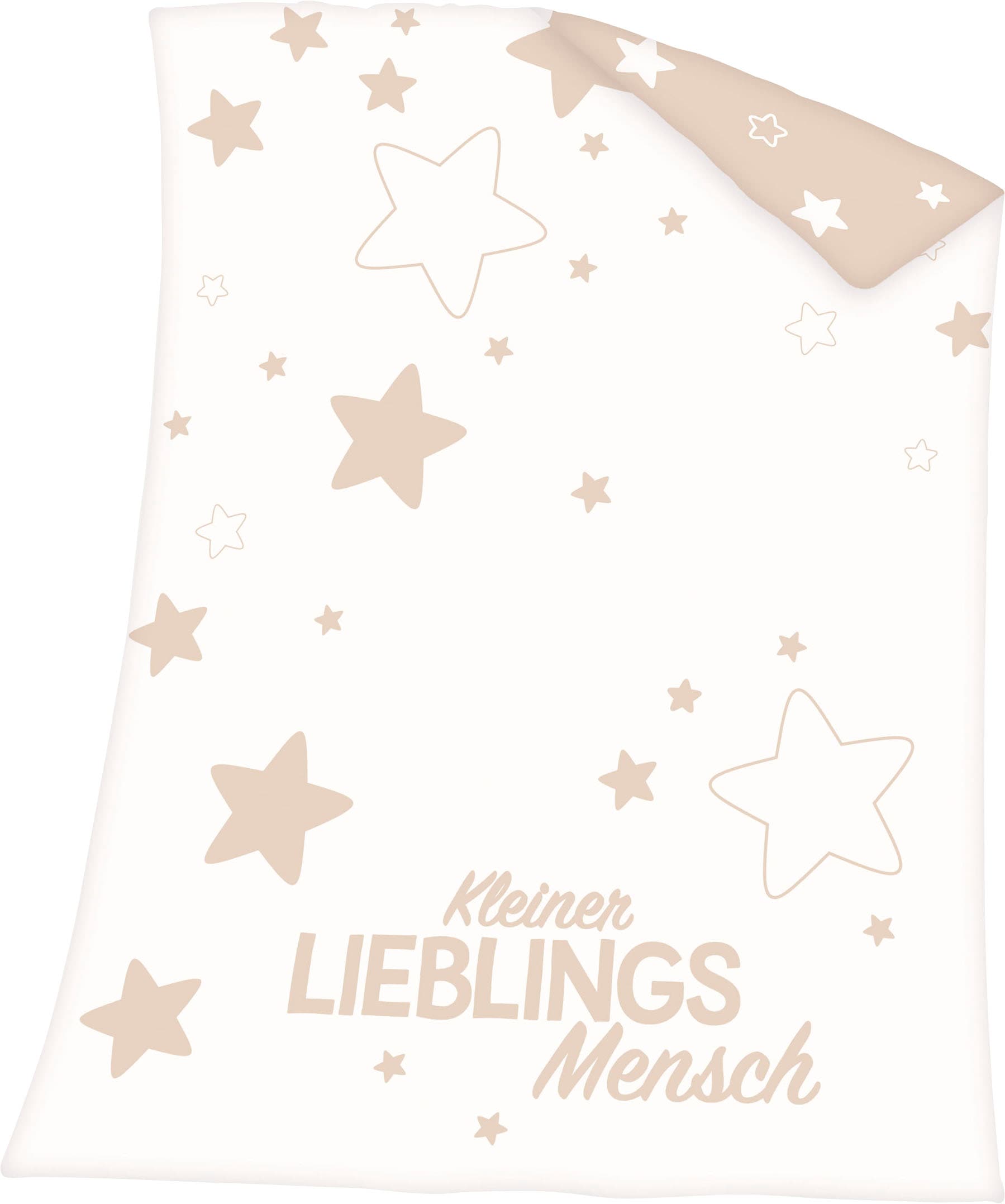 Babydecke »Kleiner Lieblingsmensch«, mit Schriftzug und Sternen, Kuscheldecke