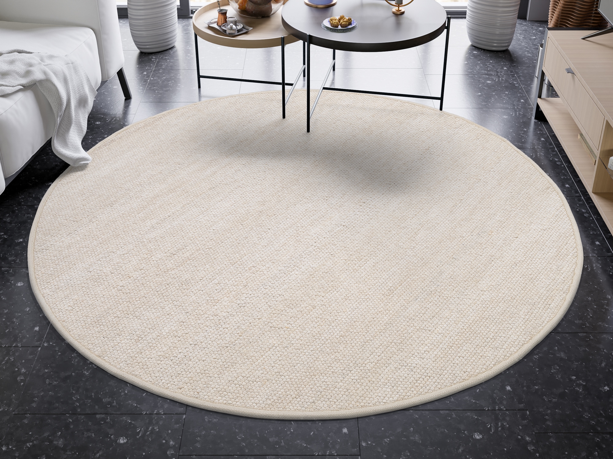 Image of OCI DIE TEPPICHMARKE Teppich "FAVORIT, Wendeteppich, auch als Läufer und Rund" rund 12 mm Höhe Handweb-Teppich aus Indien, handgewebt, hochwertig verarbeitet