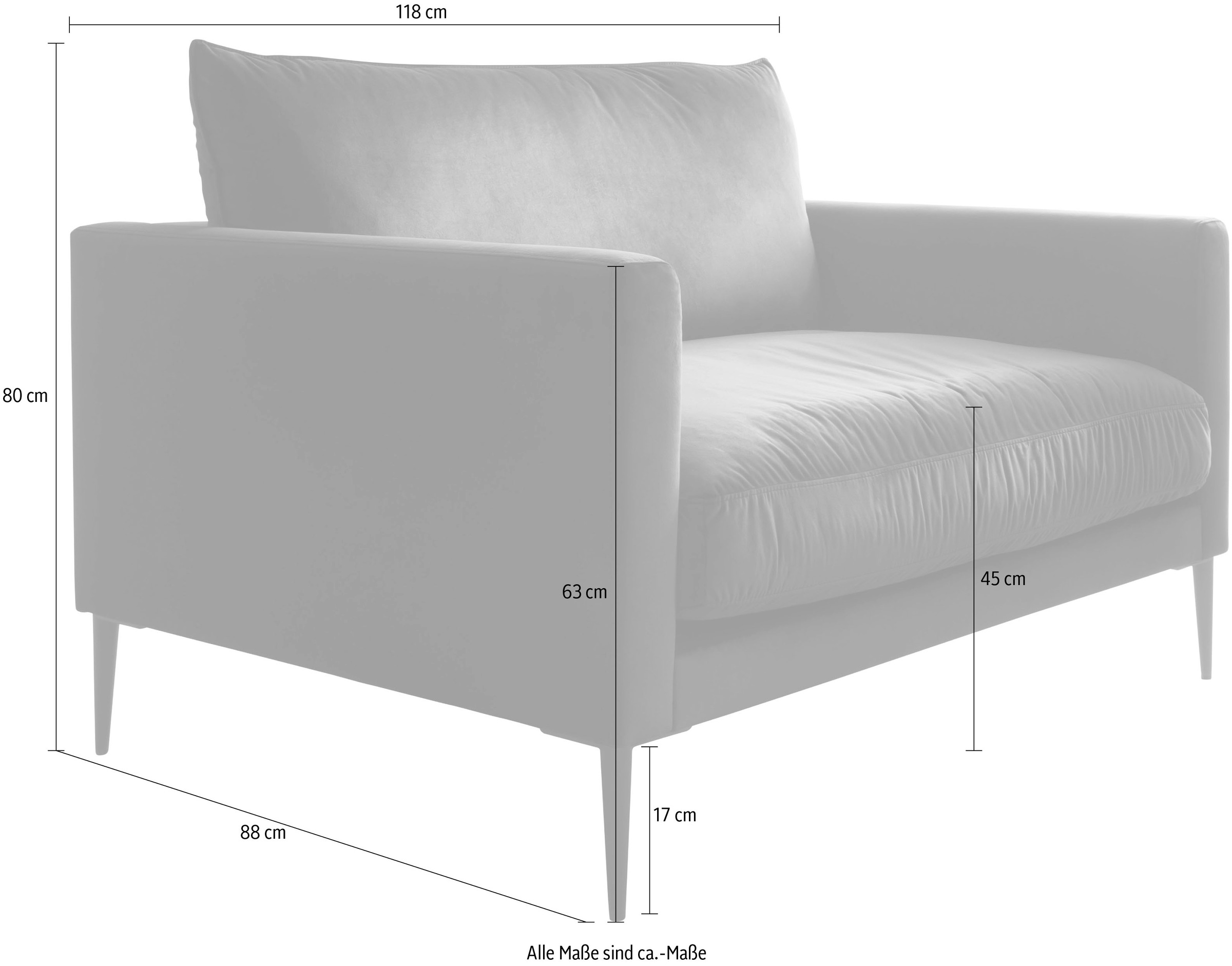 Trends by HG Sessel »Svea«, mit Metallfuss, frei im Raum stellbar