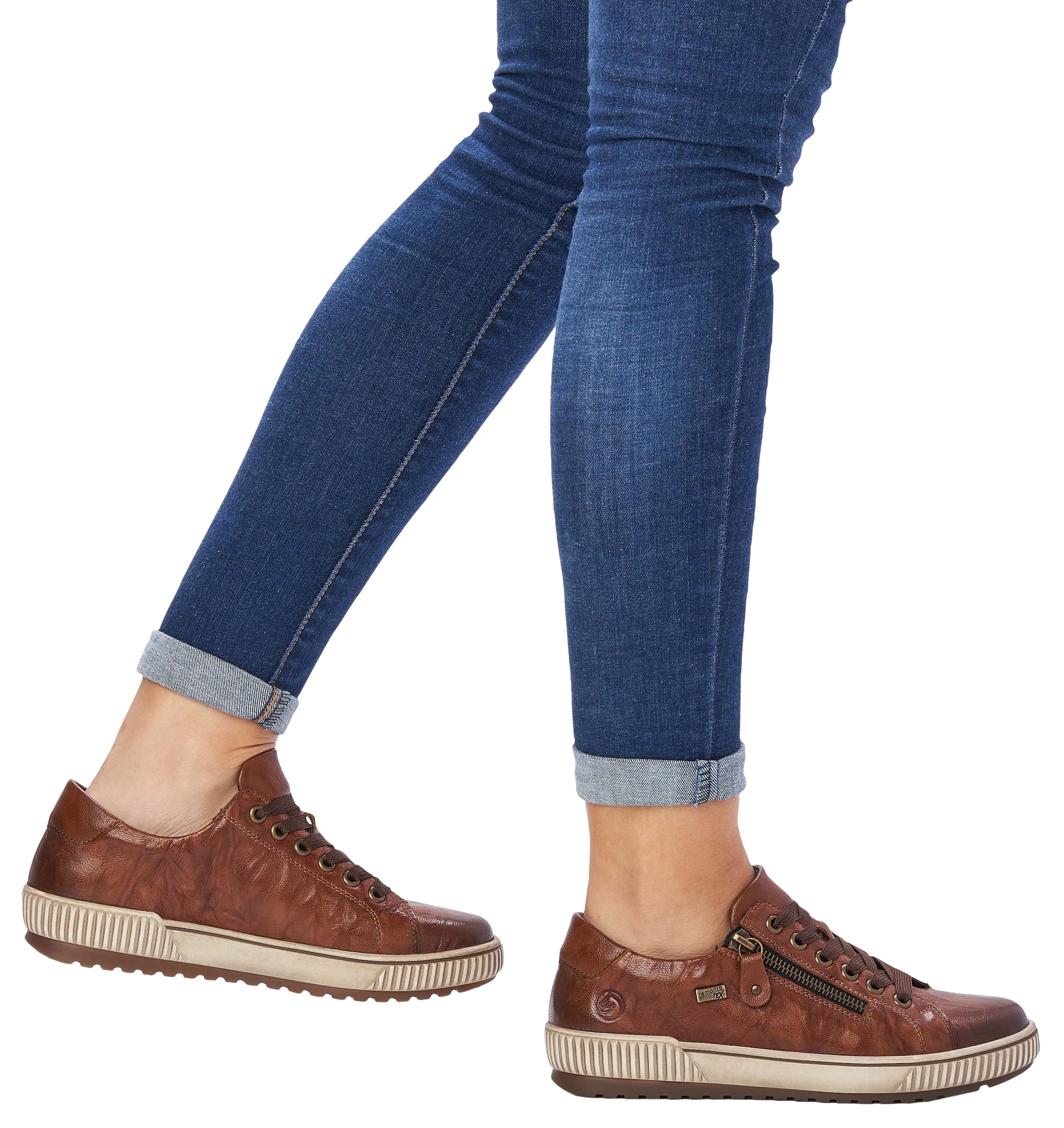 Remonte Plateausneaker, Freizeitschuh, Halbschuh, Schnürschuh mit Aussenreissverschluss