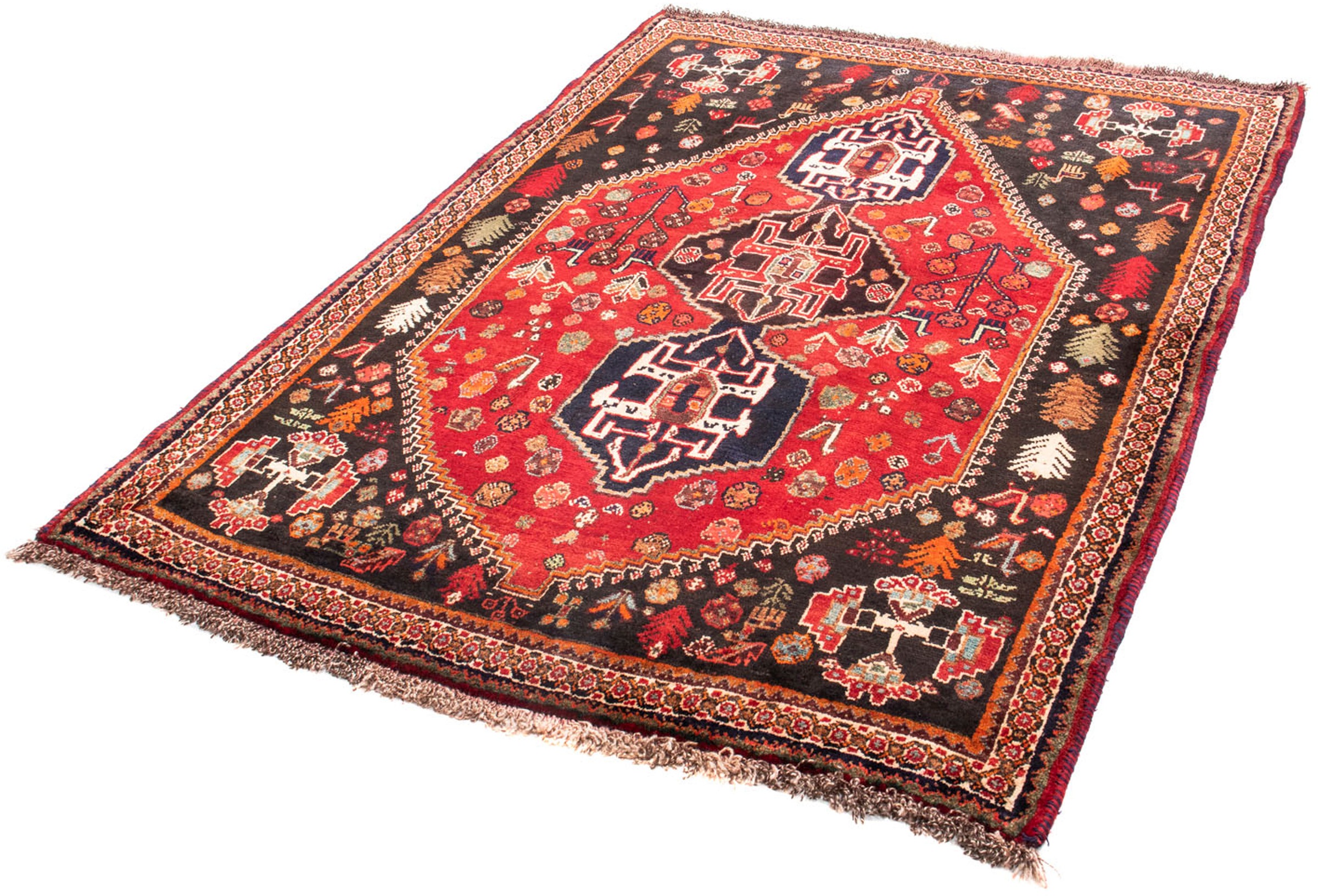 Image of morgenland Orientteppich »Perser - Nomadic - 174 x 124 cm - dunkelrot«, rechteckig, 10 mm Höhe, Wohnzimmer, Handgeknüpft, Einzelstück mit Zertifikat bei Ackermann Versand Schweiz