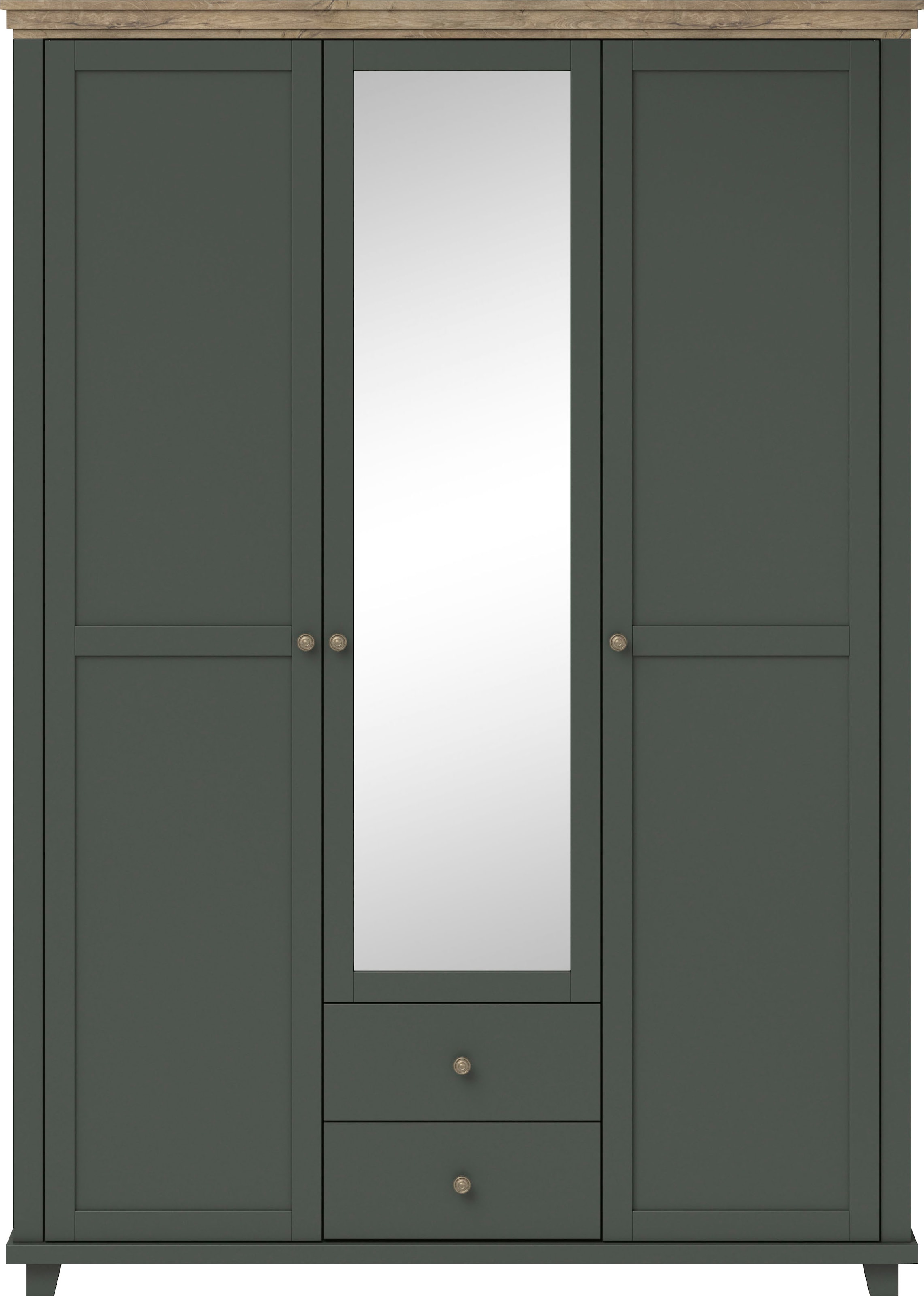 Home affaire Drehtürenschrank »Evora, Landhausschrank in 3 verschieden Grössen, Türen mit Soft- Close«, Kleiderschrank mit Spiegel, aus FSC®-zertifiziertem Holzwerkstoff