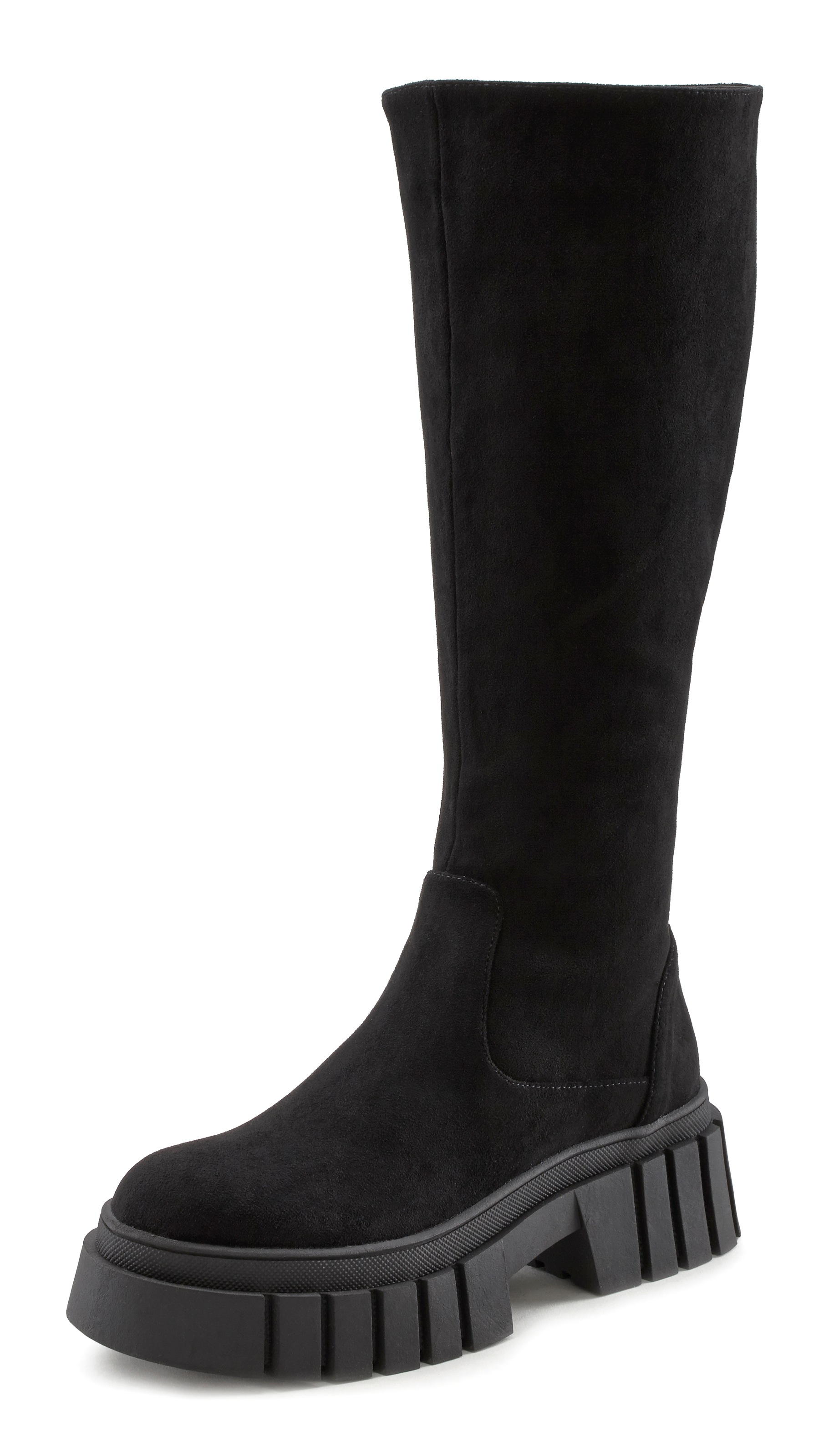 Image of LASCANA Stiefel, mit Langschaft und Elasthan und Chunky-Sohle vegan bei Ackermann Versand Schweiz