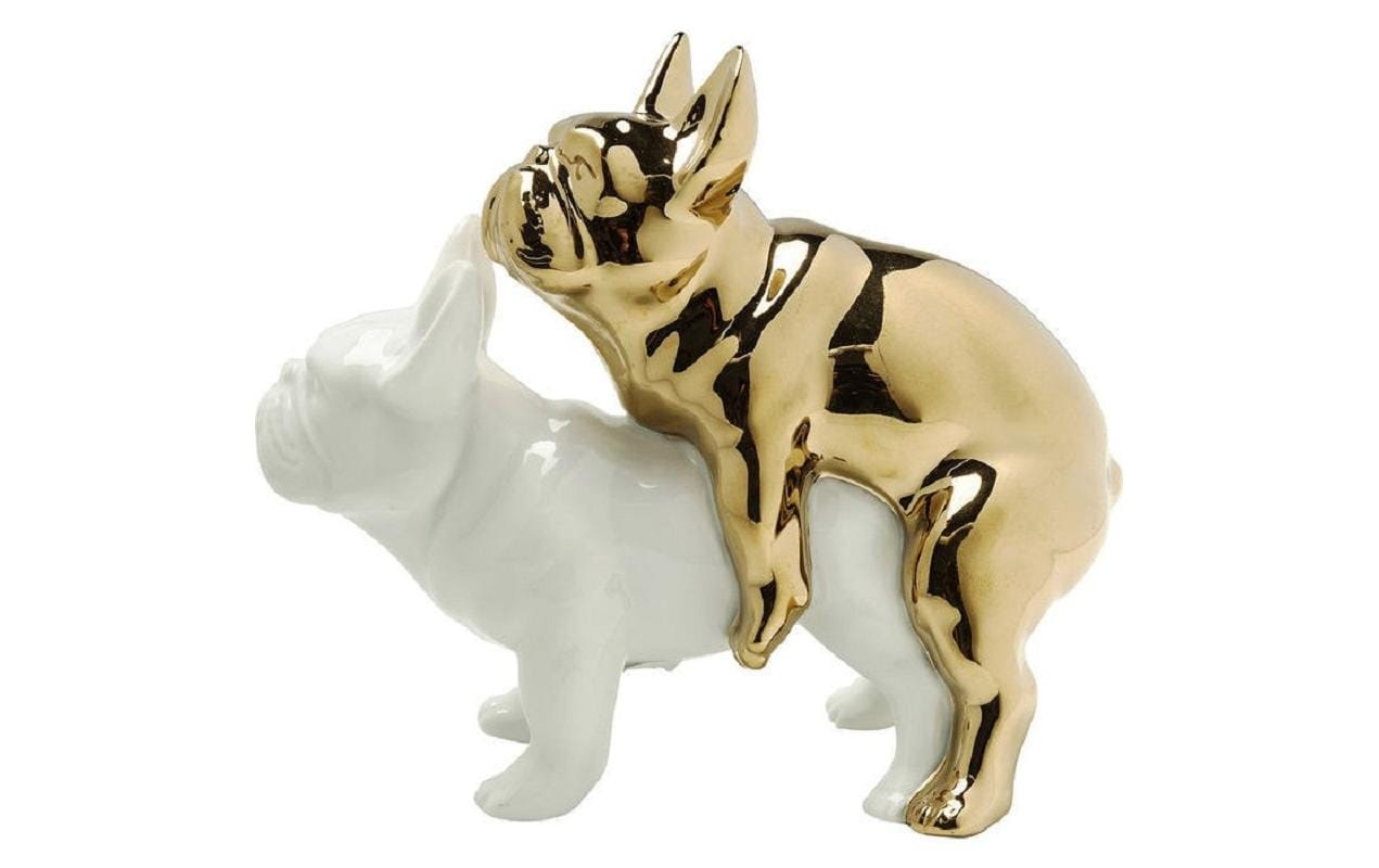 Image of Kare Design Dekofigur "Love Dogs Weiss/Gold"