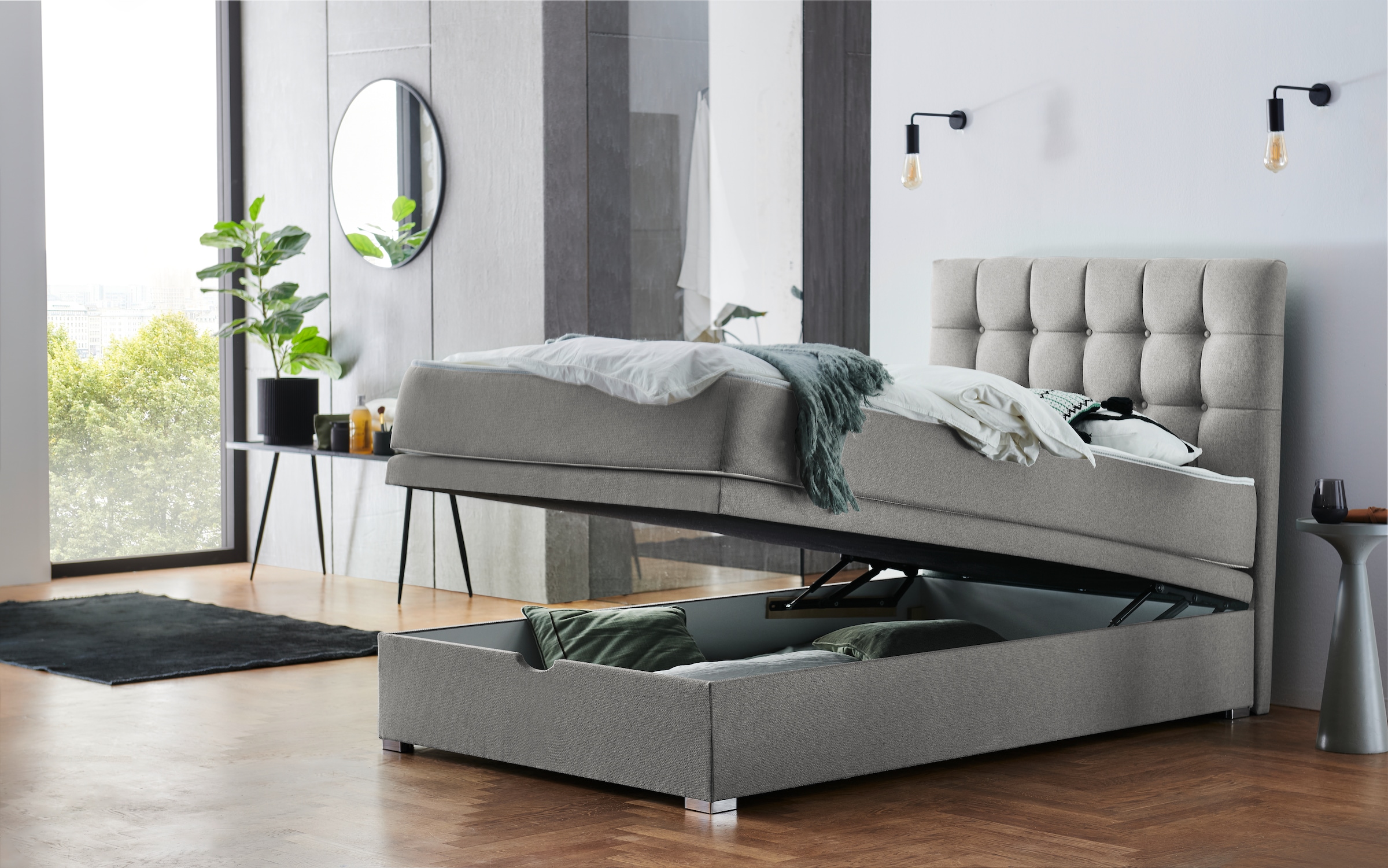 ATLANTIC home collection Boxbett »Riona, erweiterbar zu Doppel- und Familienbett«, wahlweise mit 120x200cm Taschen-Federkernmatratze oder ohne Matratze