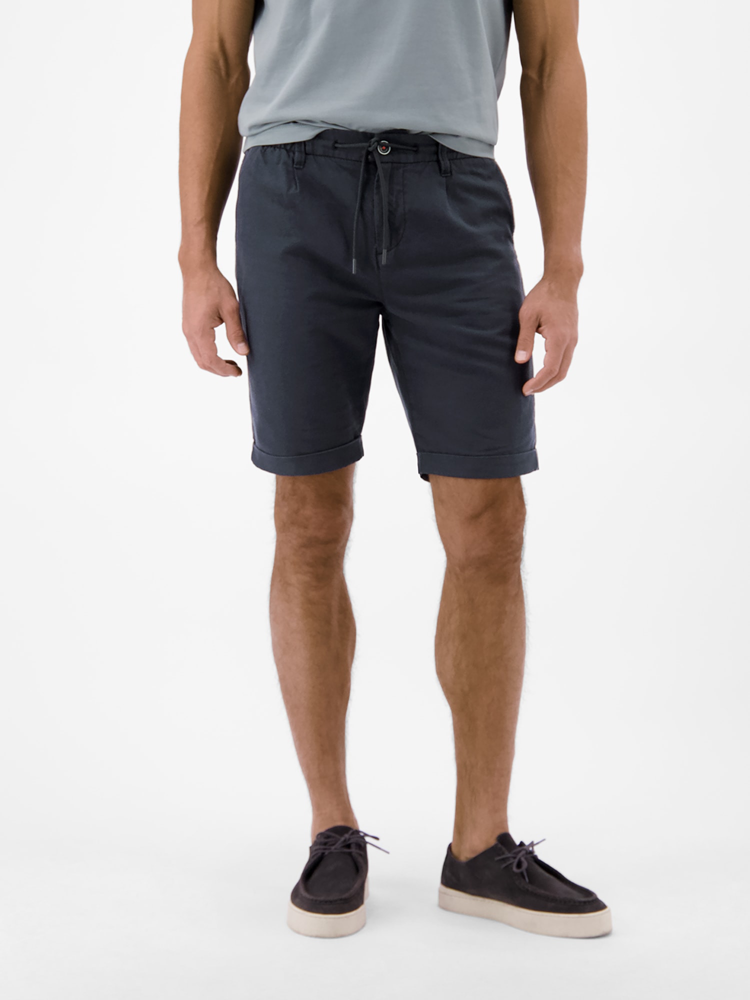 Image of LERROS Chinoshorts "Chino-Shorts aus Baumwoll-Leinen-Mischgewebe" Chino Hose Herren kurz, Tunnelzugbund und Gürtelschlaufen, 4 Taschen