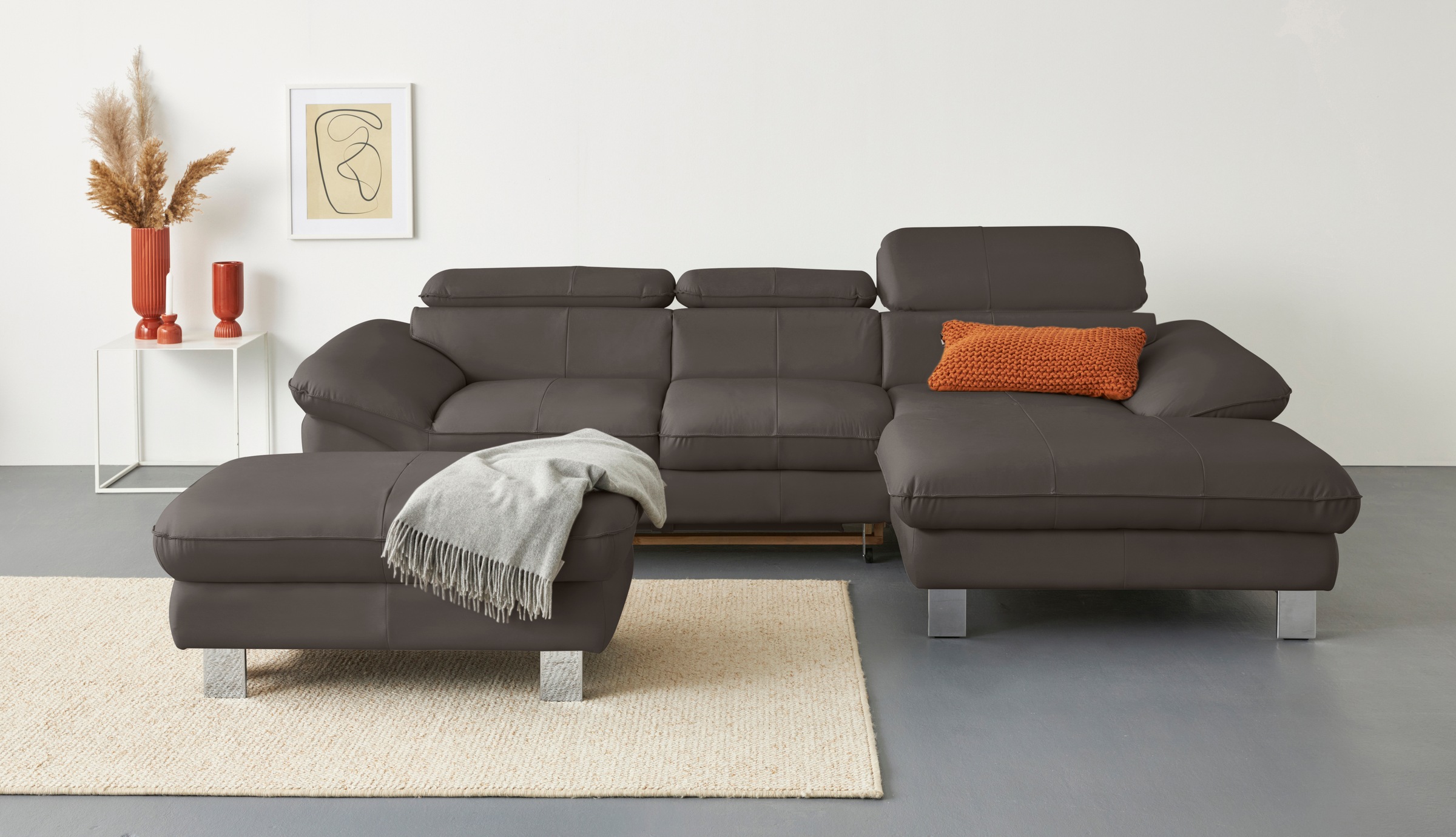 COTTA Ecksofa Driver, mit Kopfteilverstellung, wahlweise mit Bettfunktion