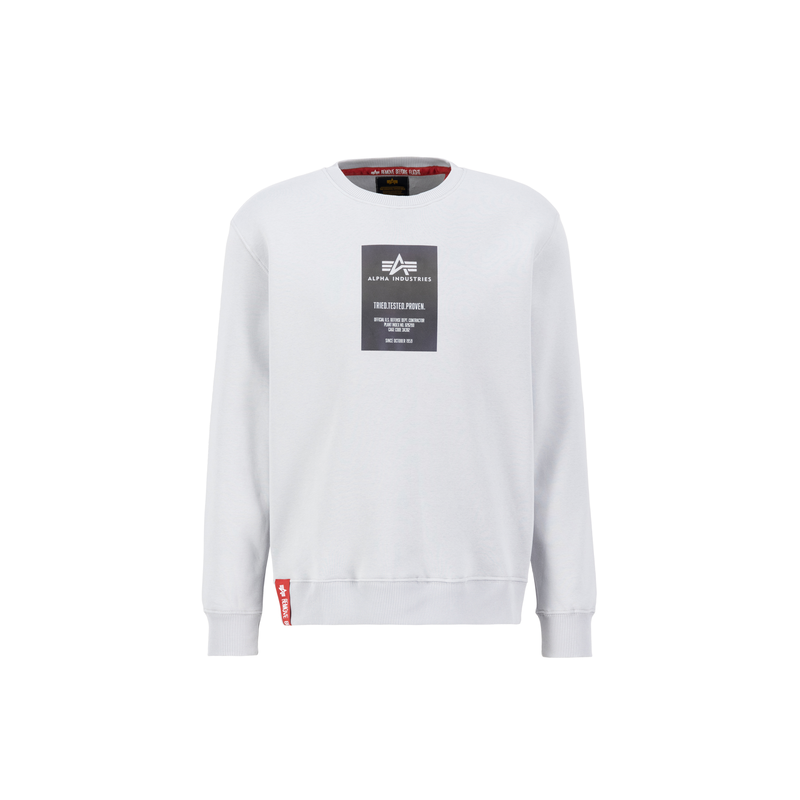 Alpha Industries , Sweater »Rainbow Refl. Label Sweater« , grau , XL , Rib Bündchen an Ärmeln und Saum