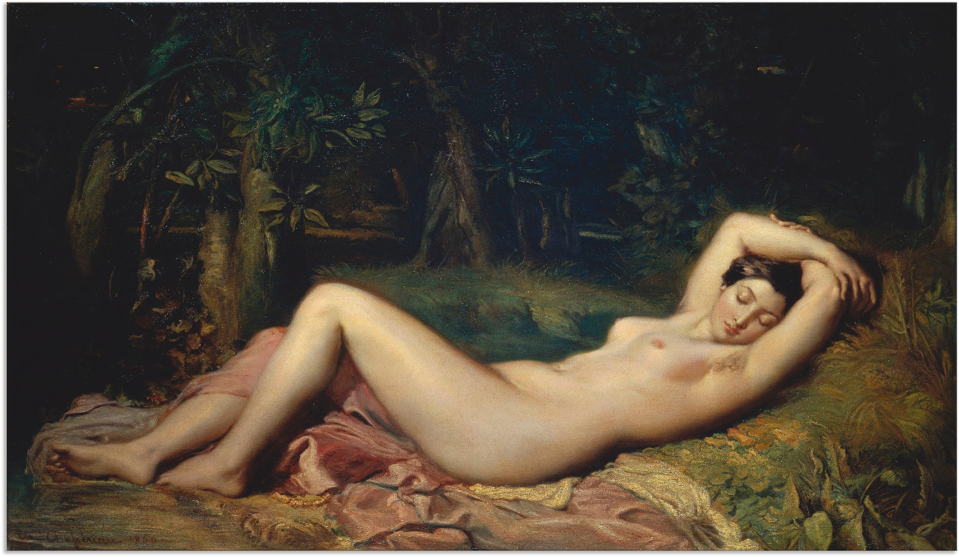 Image of Artland Wandbild »Schlafende Nymphe.«, Frau, (1 St.), in vielen Grössen & Produktarten - Alubild / Outdoorbild für den Aussenbereich, Leinwandbild, Poster, Wandaufkleber / Wandtattoo auch für Badezimmer geeignet bei Ackermann Versand Schweiz