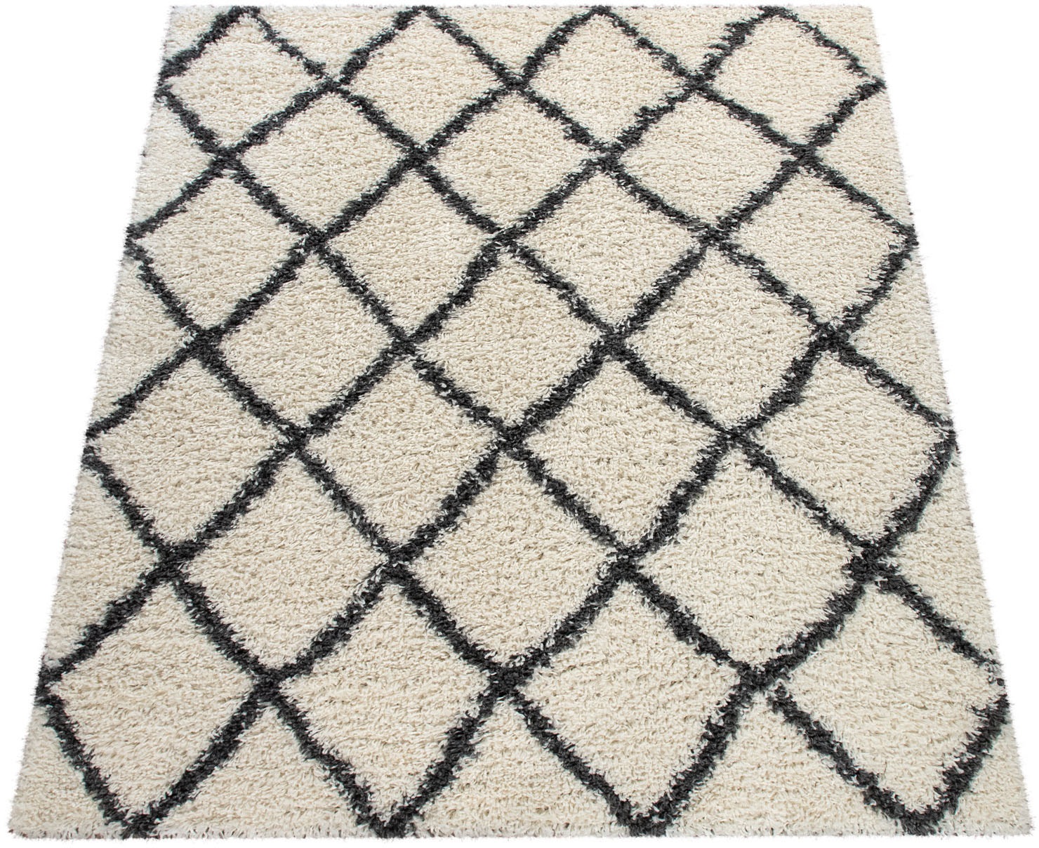 Image of Paco Home Hochflor-Teppich »Kalmar 443«, rechteckig, 40 mm Höhe, Scandi Design, Rauten Muster, weich & kuschelig, ideal im Wohnzimmer & Schlafzimmer bei Ackermann Versand Schweiz