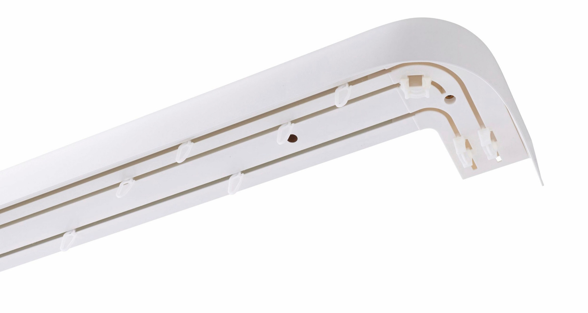 Image of GARESA Schienensystem »Kunststoffschiene mit Blende«, 3 läufig-läufig, Wunschmasslänge, seitlich mit 2 Rundbögen (kein Spalt zwischen Vorhang und Wand!), einfache Montage bei Ackermann Versand Schweiz