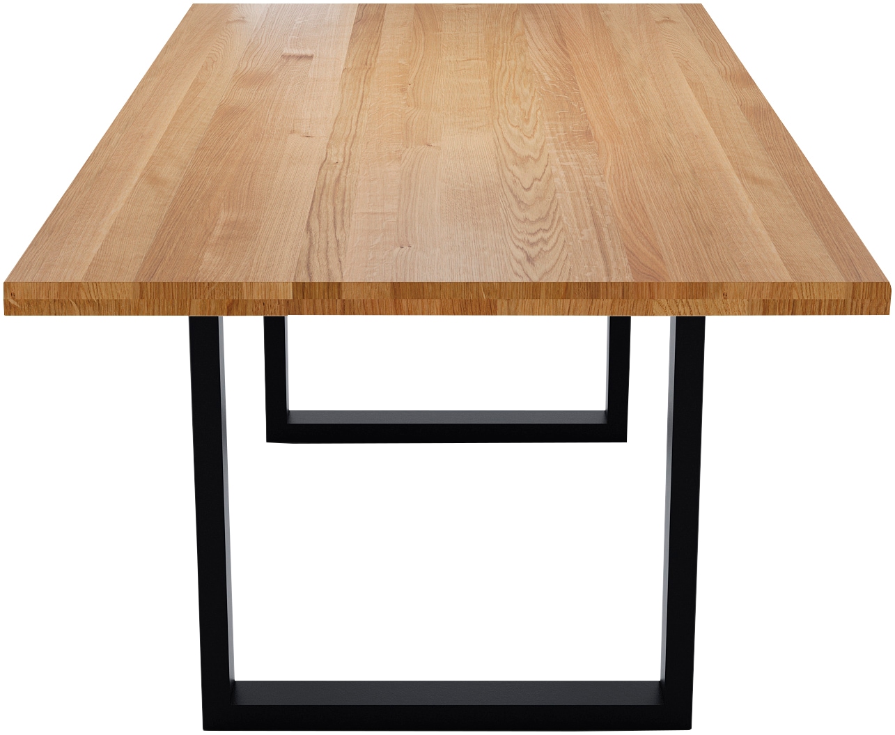 massivline&more Table de salle à manger »Jakarta, Küchentisch, Tisch, Esstisch, Holztisch« 2 cuis tlg. plaque massive, cadre en métal peint en poudre noir