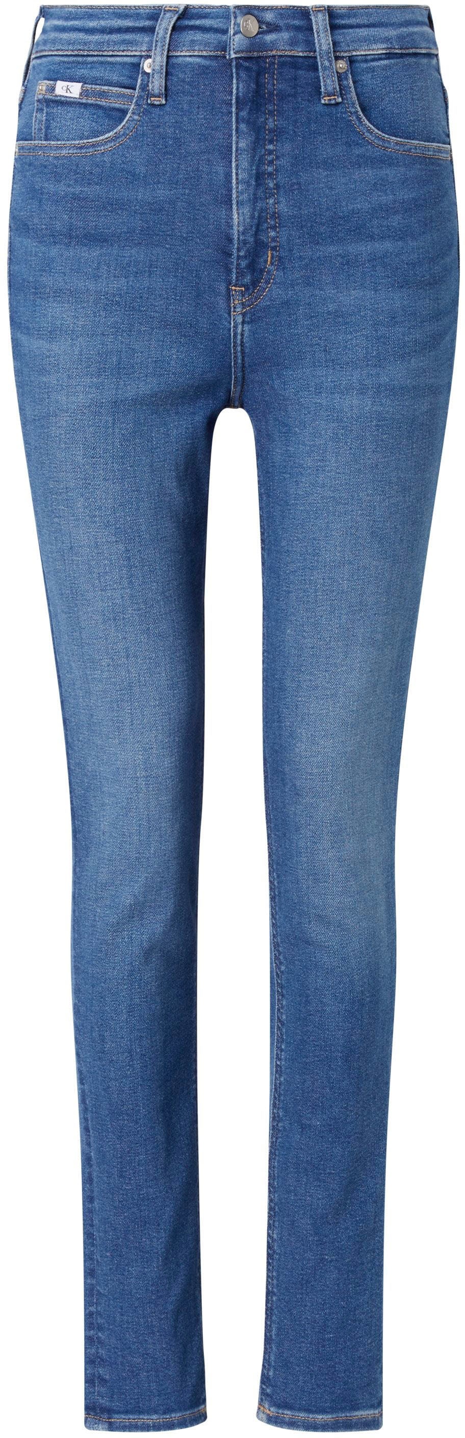 Calvin Klein Jeans Skinny-fit-Jeans »HIGH RISE SKINNY«, mit Calvin Klein Leder-Brandlabel hinten am Bund