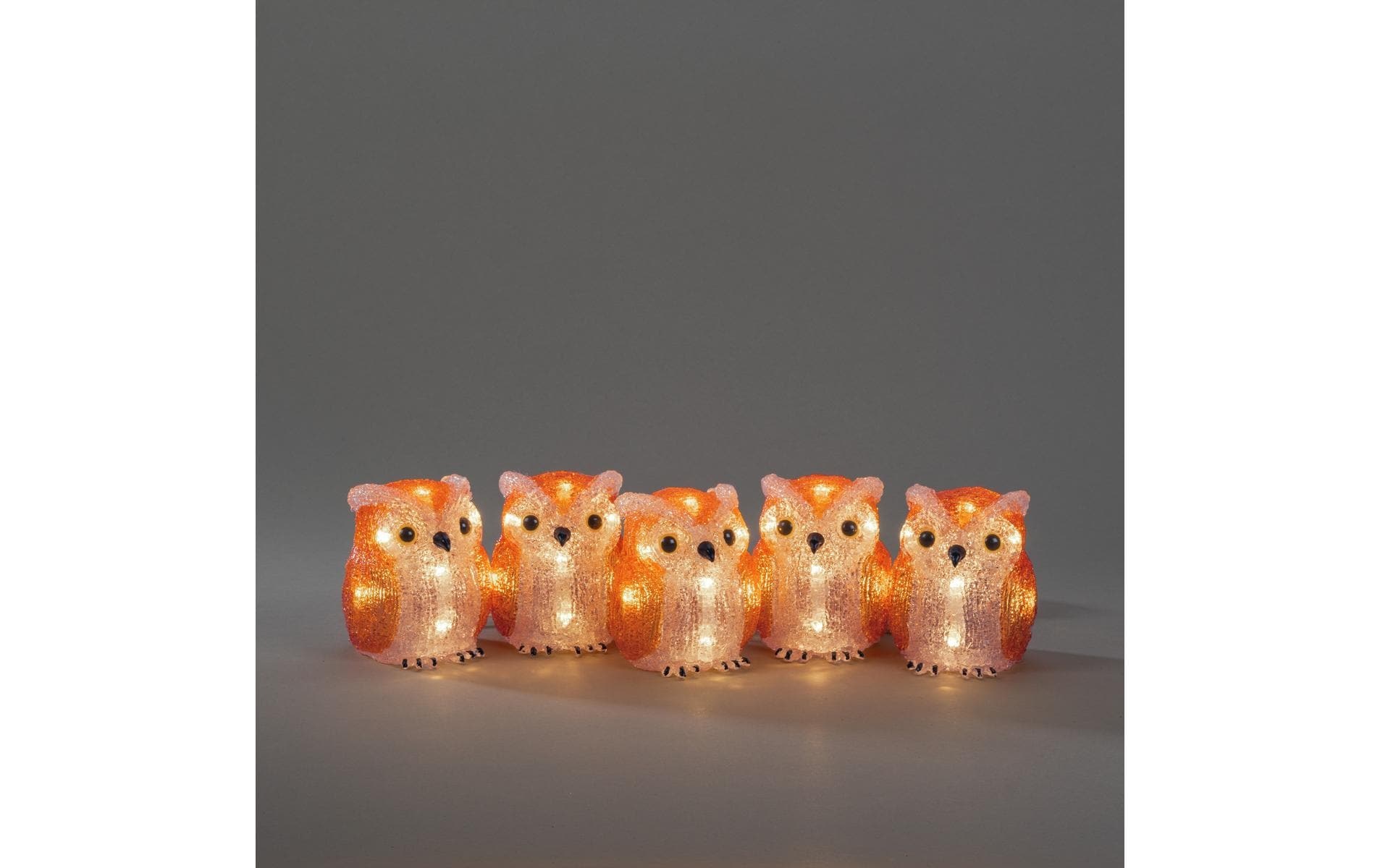KONSTSMIDE Figurine décorative LED »LED-Acryl-Eulen 5er-Set«