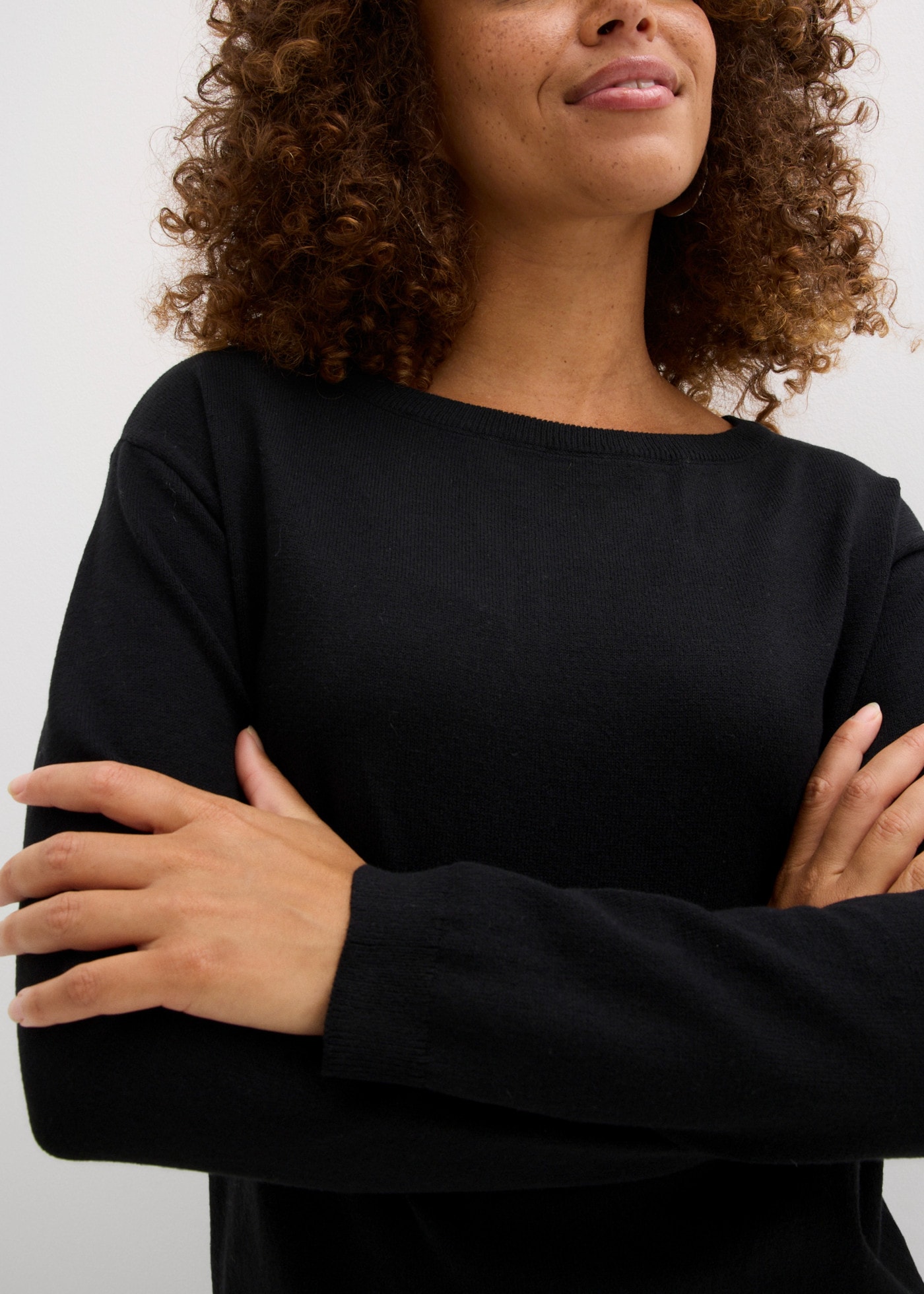 bonprix Longpullover lässig geschnitten, aus Baumwolle, Polyester und Polyamid