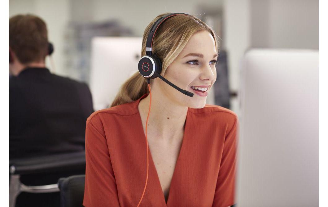 Jabra Headset »Evolve 40 Duo MS USB-«, Noise-Cancelling