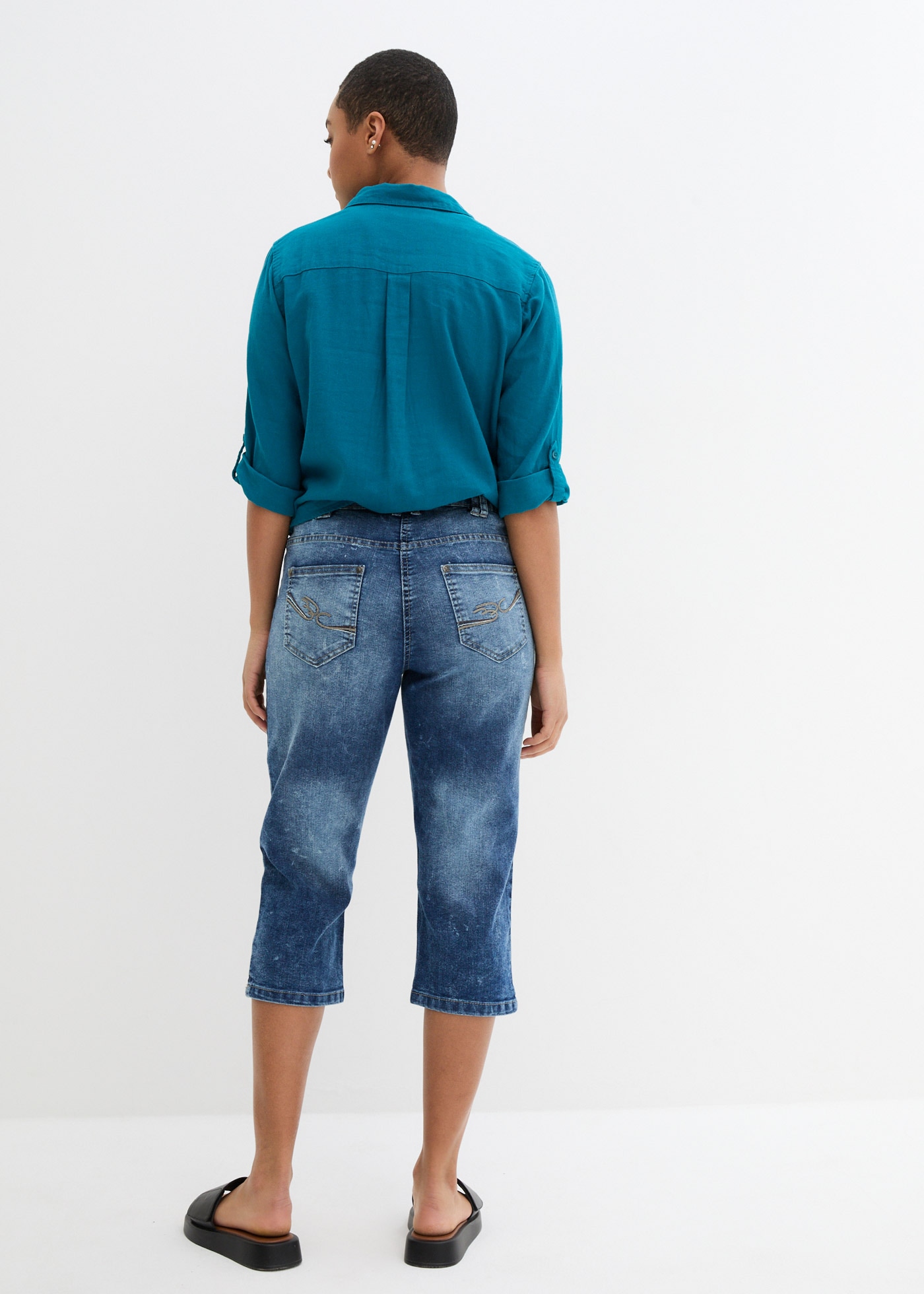 bonprix Jeans capri 1 figurformende Passform, Regular Fit, mit Komfort-Stretch