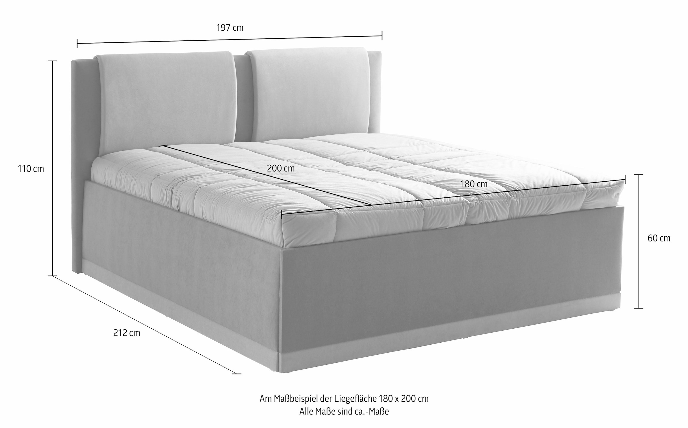 Westfalia Schlafkomfort Polsterbett, mit Bettkasten und Tagesdecke