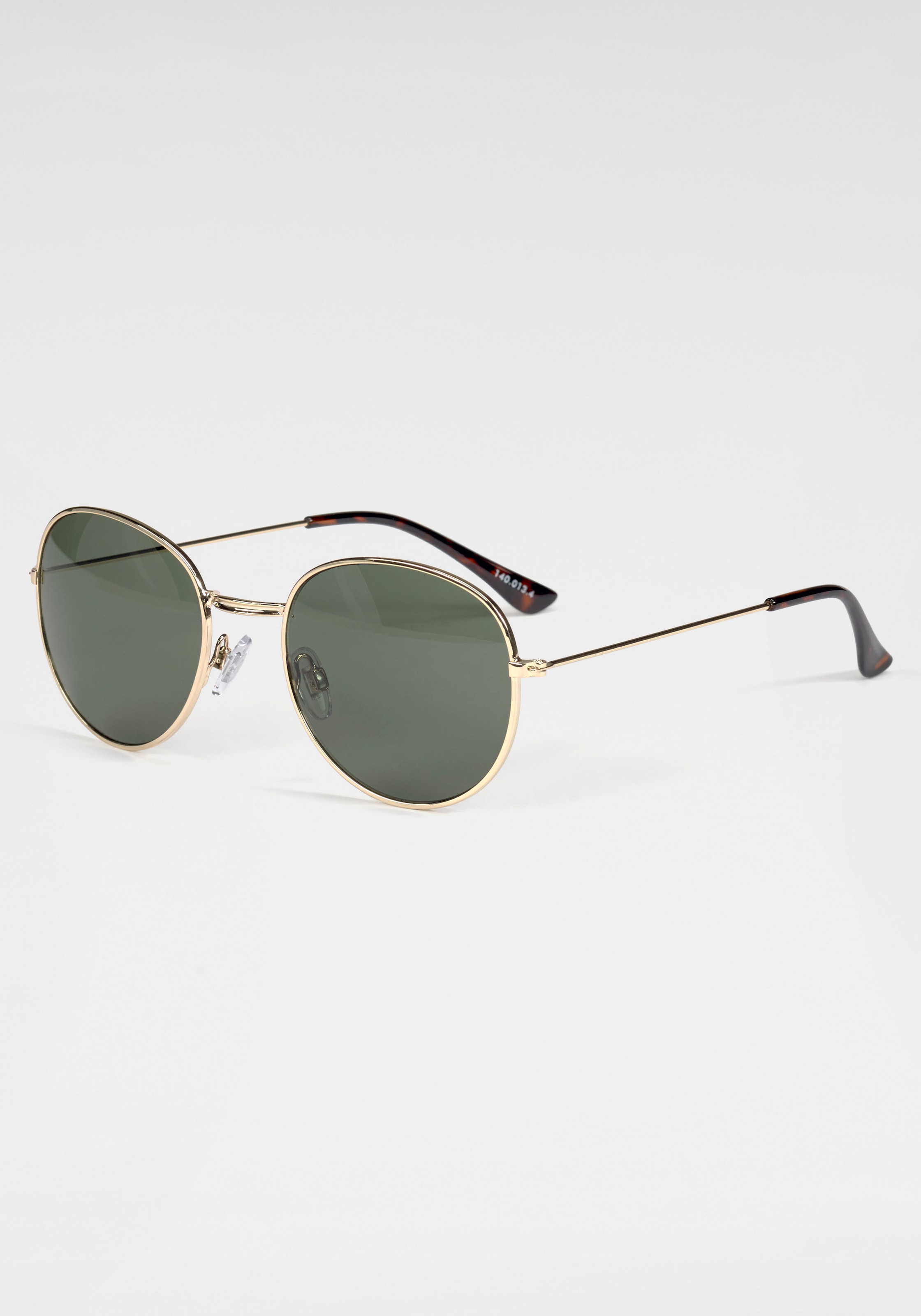 BASEFIELD Sonnenbrille, Klassische runde Metall-Sonnenbrille in goldfarben