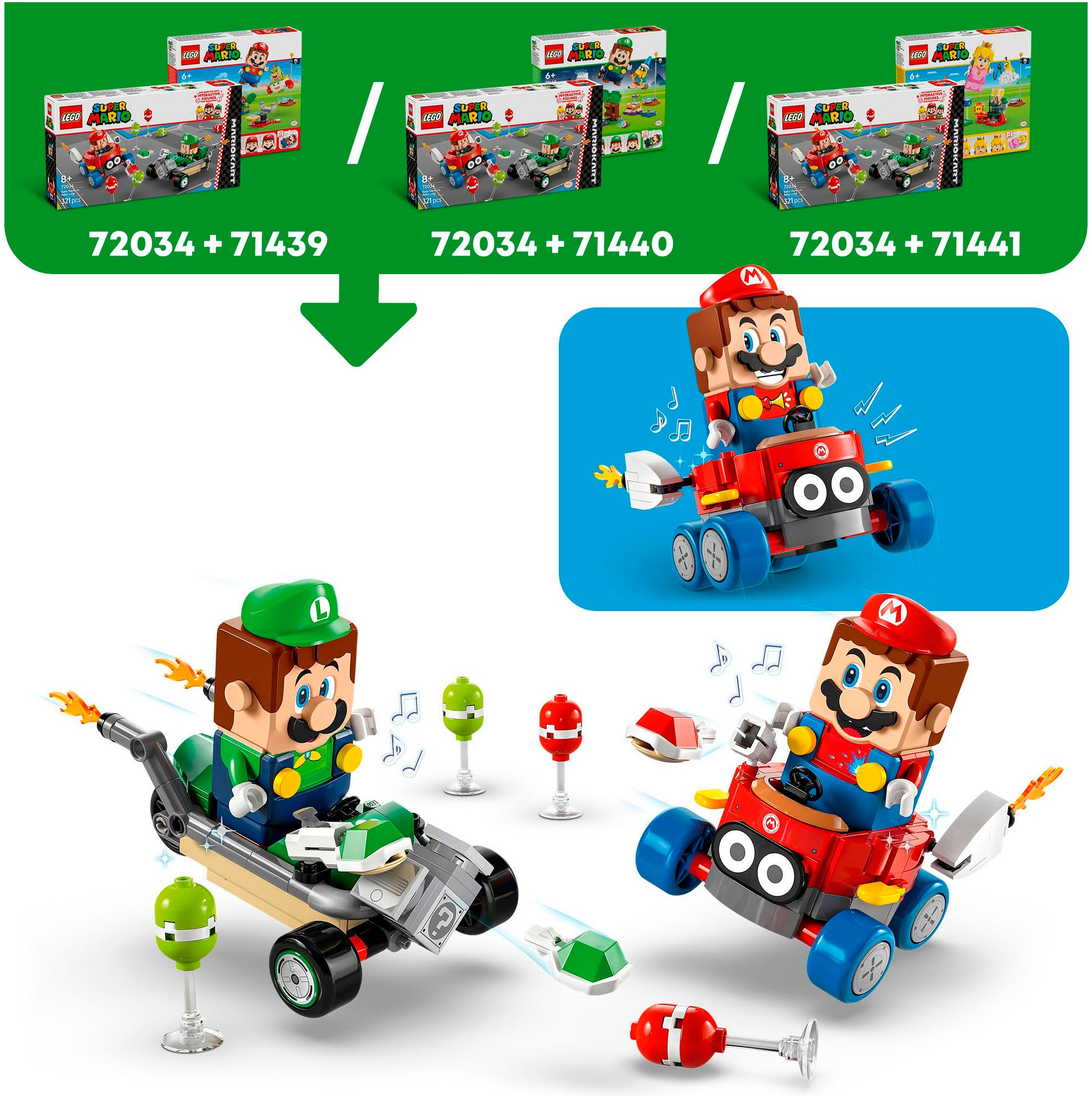 LEGO® Pions de construction »Mario Kart™ – Baby Mario vs. Baby Luigi (72034), LEGO Super Mario« Made in Europe