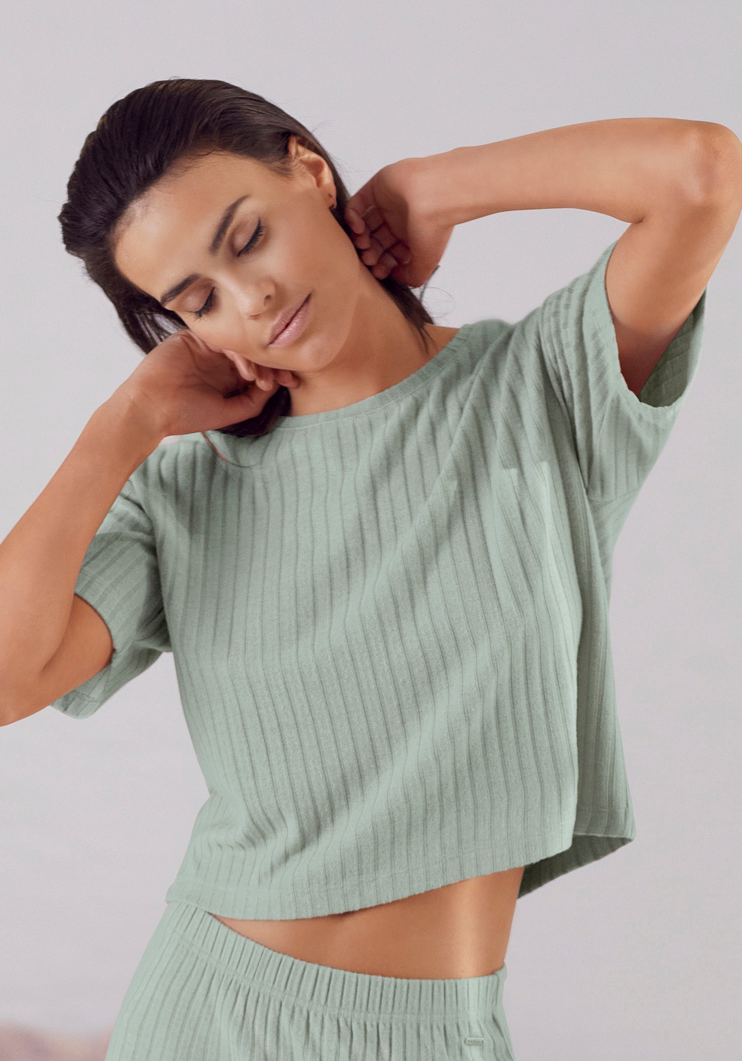 Image of s.Oliver T-Shirt, aus nachhaltigem Rippstrick bei Ackermann Versand Schweiz