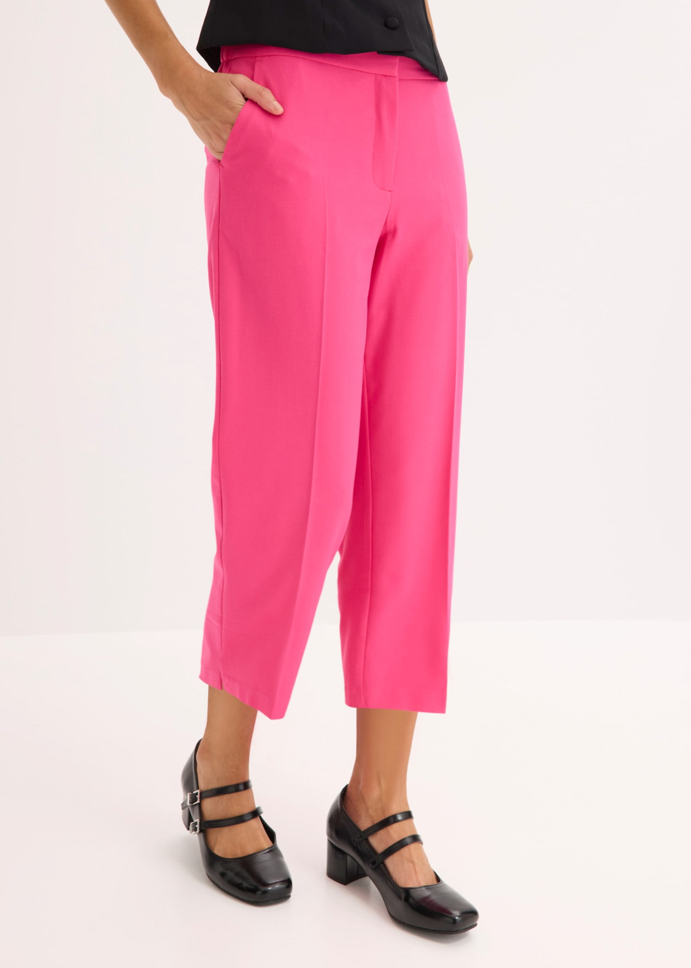 Image of bonprix 3/4-Hose Regular Fit, mit Schlitz, aus Polyester, Viskose und Elasthan