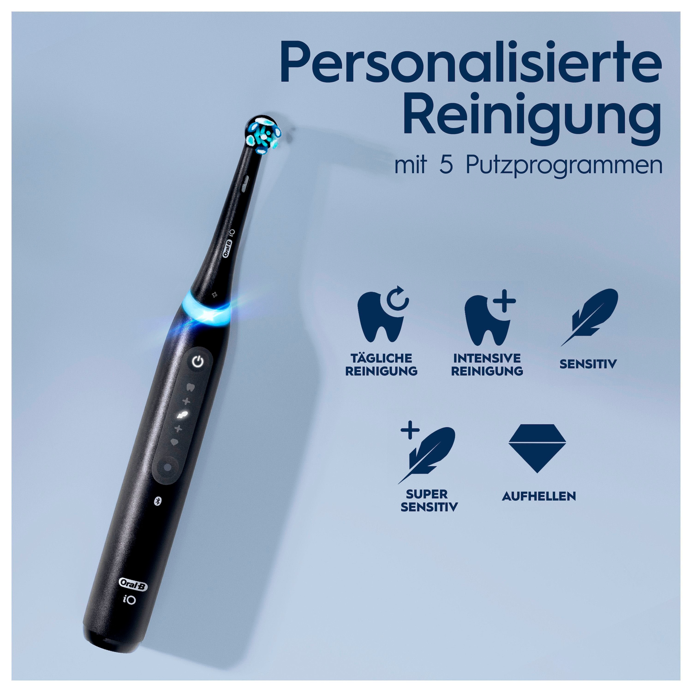Oral-B Brosse à dents électrique »iO 5« 1 cuis Aufsteckbürsten mit Magnet-Technologie, LED-Anzeige, 5 Putzmodi, Reiseetui