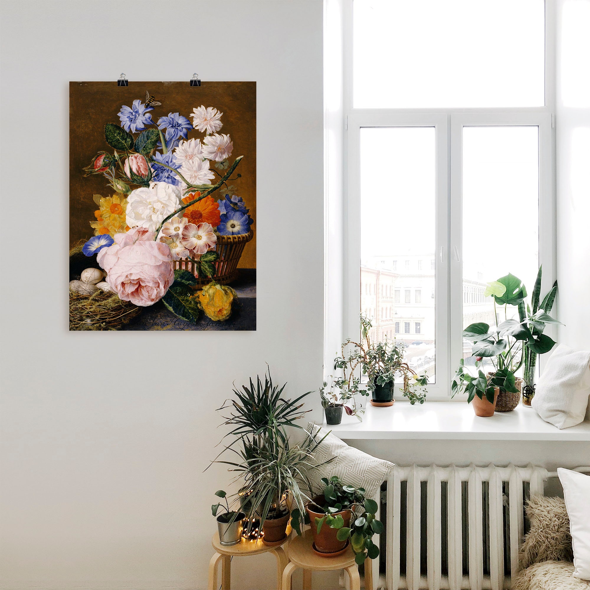 Artland Kunstdruck »Rosen Winden Osterglocken Astern«, Arrangements, (1 St.), als Leinwandbild, Wandaufkleber oder Poster in versch. Grössen