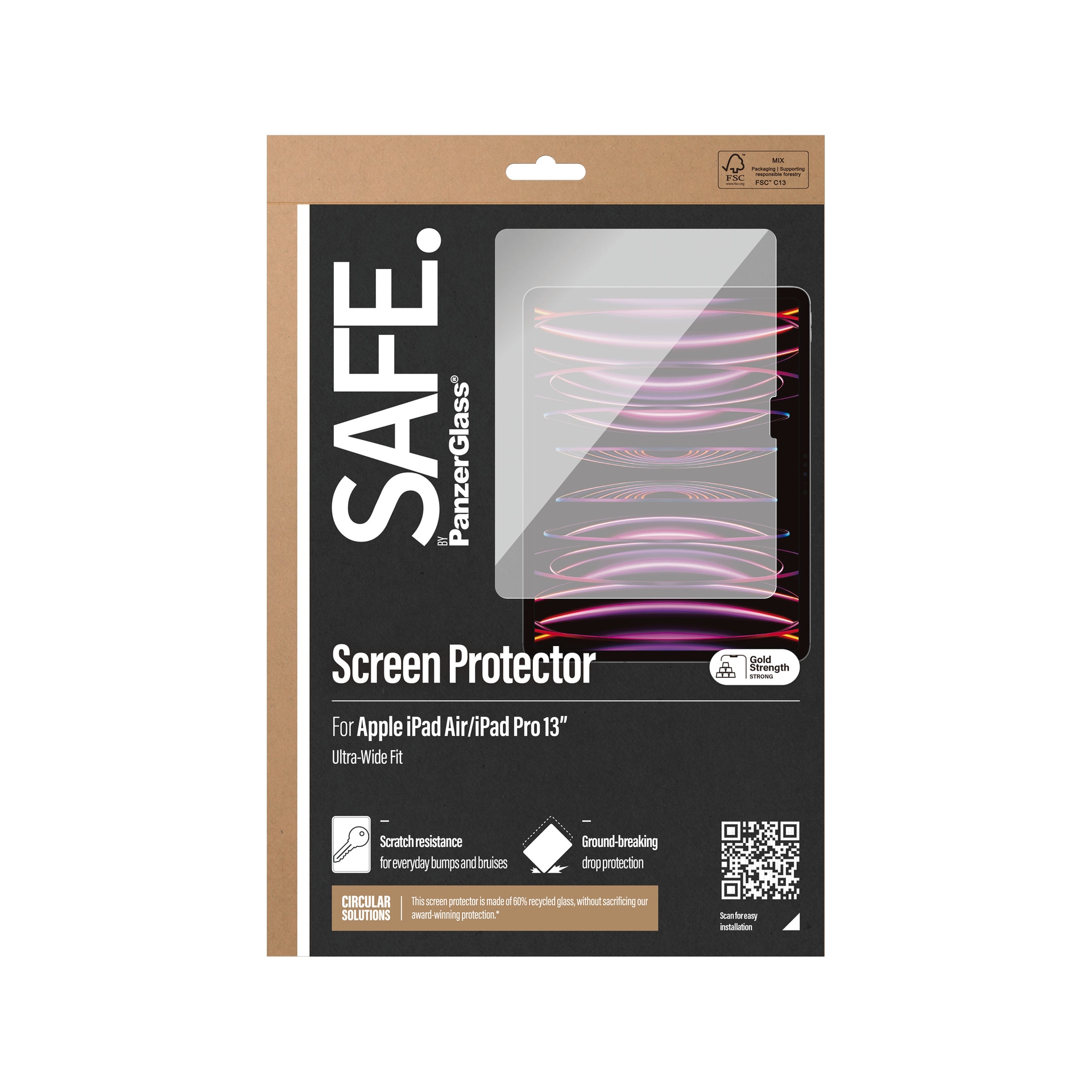 SAFE by PanzerGlass Displayschutzglas »Ultra-Wide Fit Screen Protector«, für Apple iPad Pro 13, Displayschutzfolie, Schutzfolie, Bildschirmschutz, kratz- & stossfest