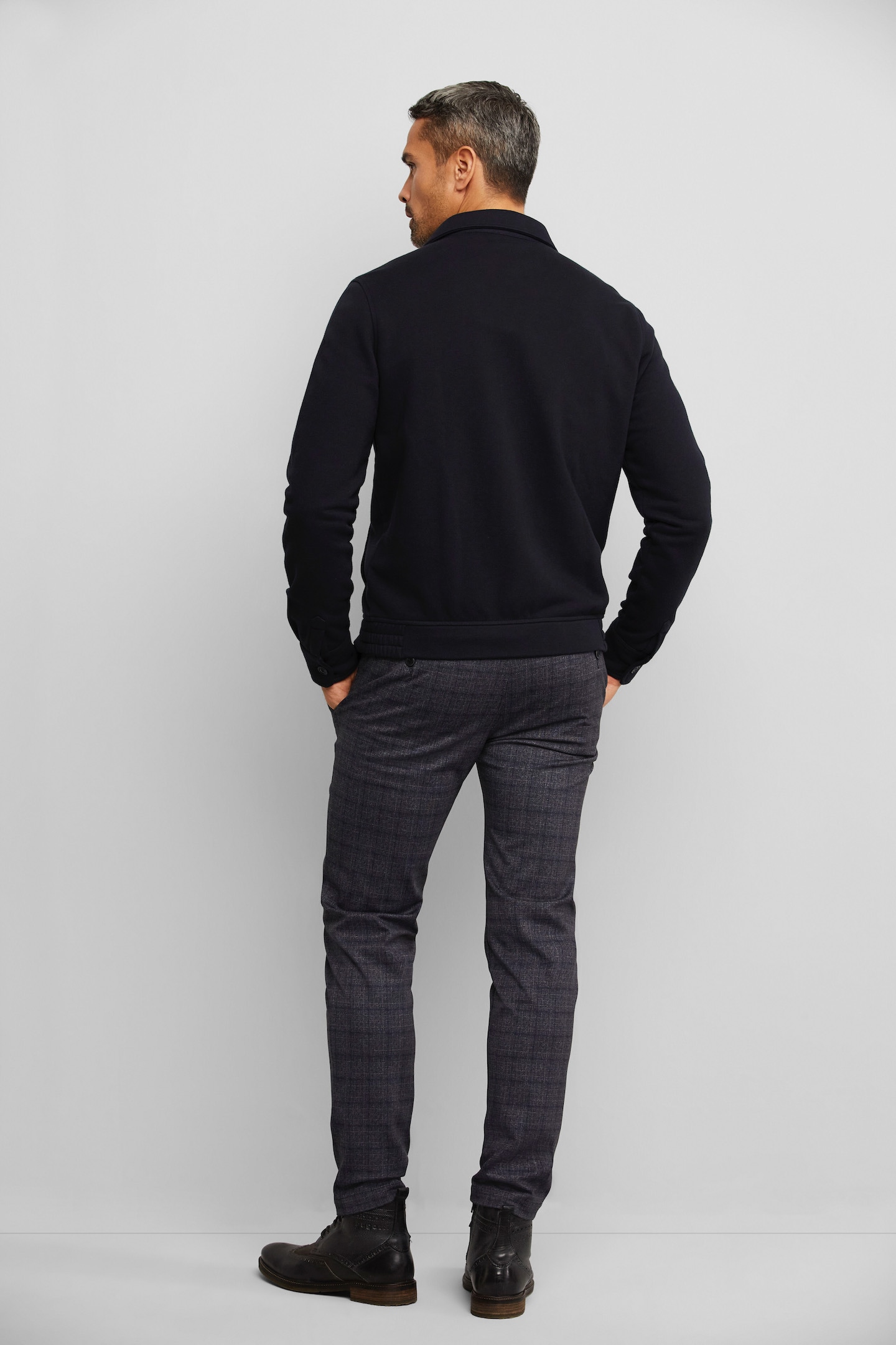 bugatti Sweatjacke, in Hemdoptik